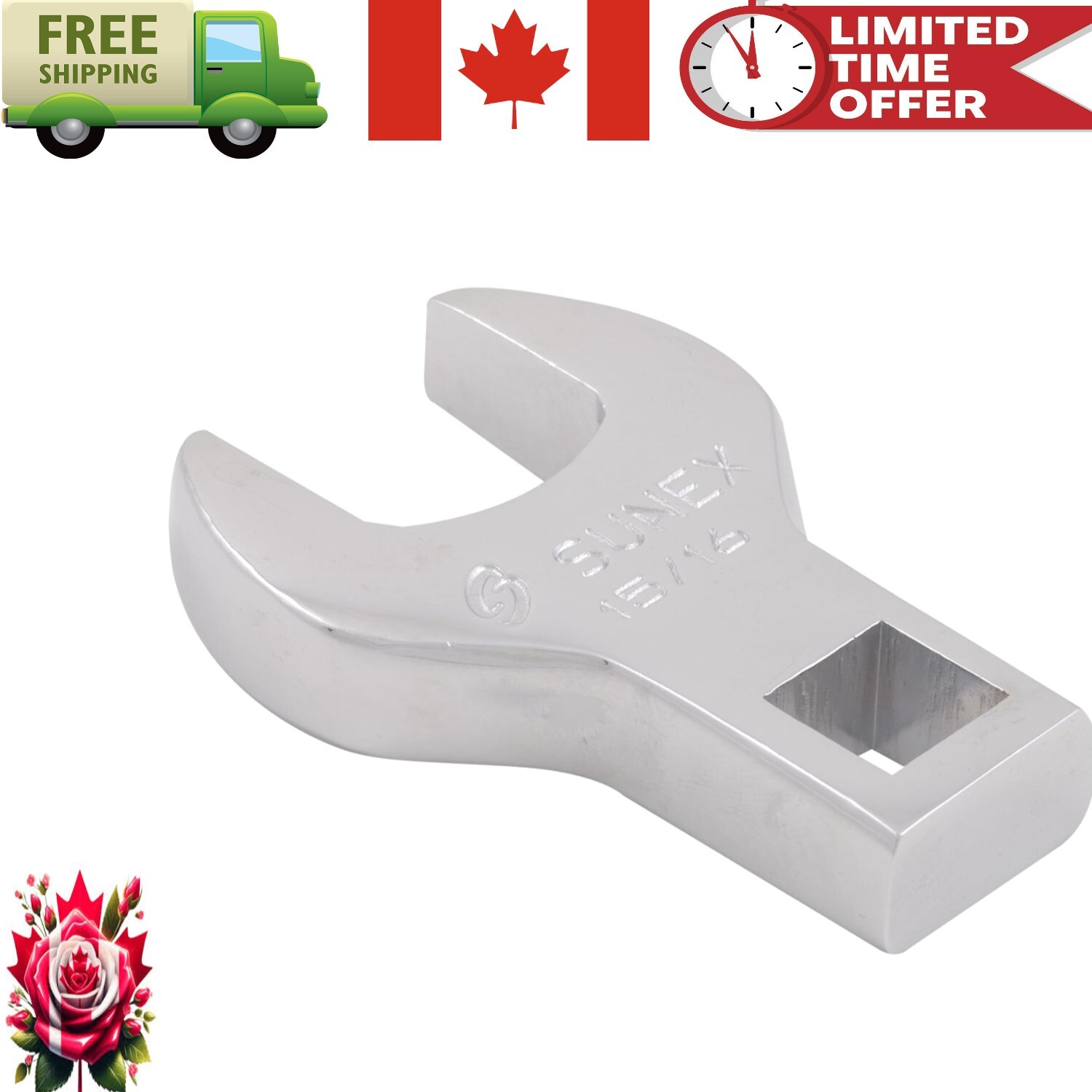 Versatile 15/16-Inch Jumbo Crowfoot Wrench with Polished Finish – Hand Powered