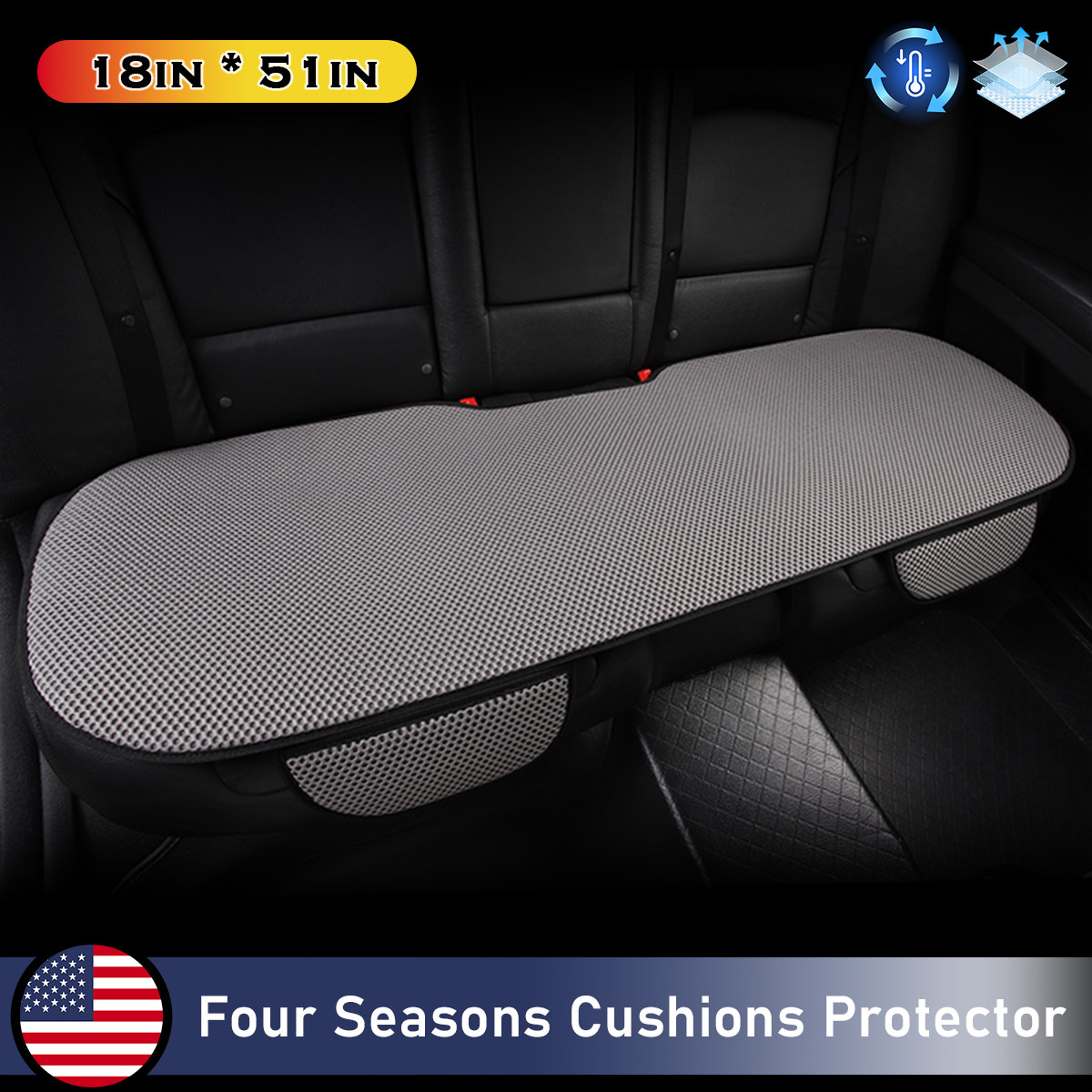 For Porsche Rear bench Seat Cushions Car Seat Covers Breathable Ice Silk Protect