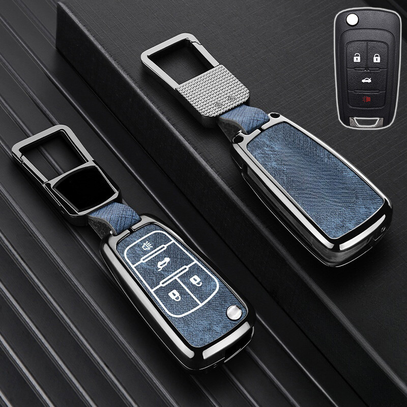 Leather Zinc Alloy Car Key Case Cover For Buick Regal Cascada Encore LaCrosse