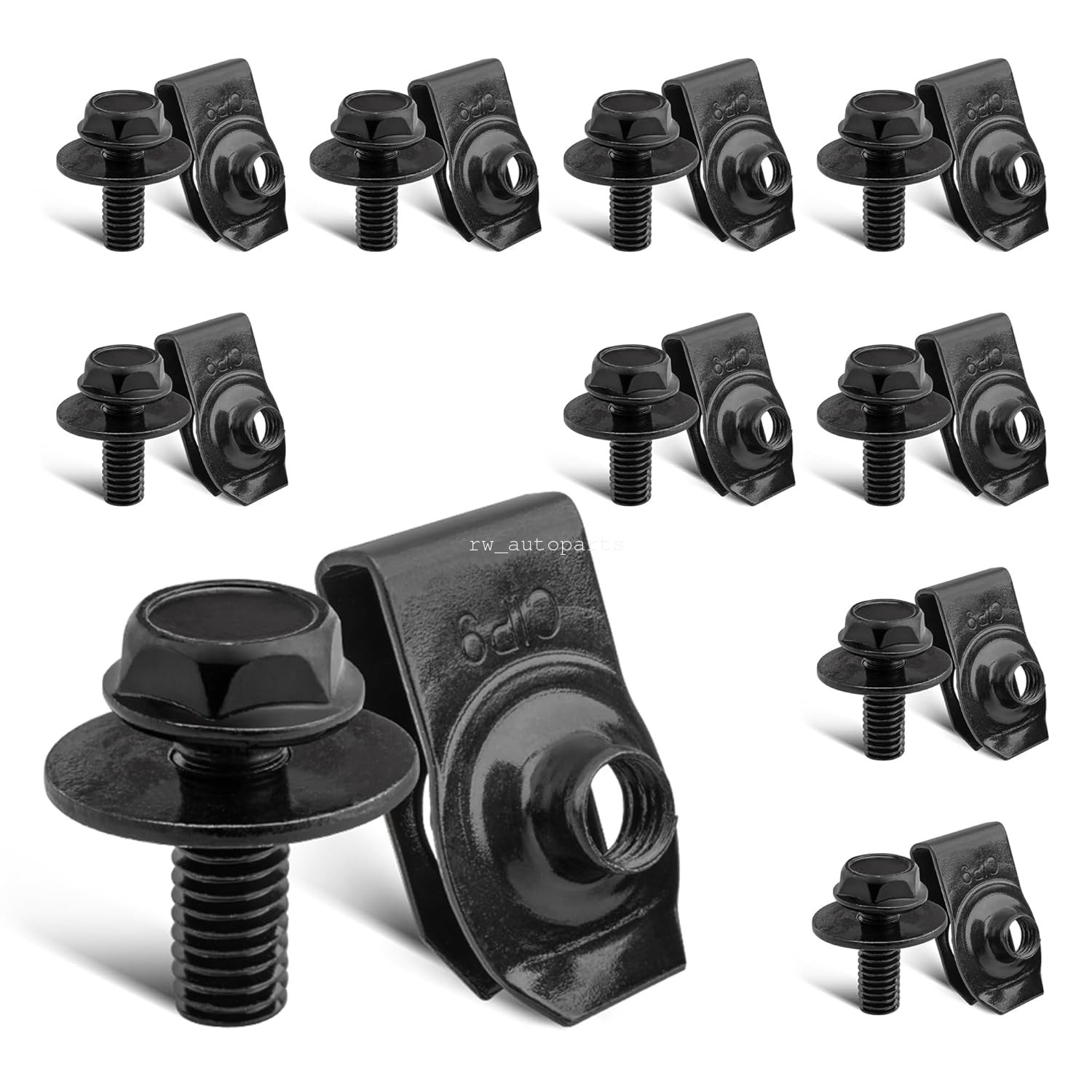 M6-1.0 Body Bolts & U Nuts For Ford F-150 F-250 F-350 Fender Liner Engine Cover
