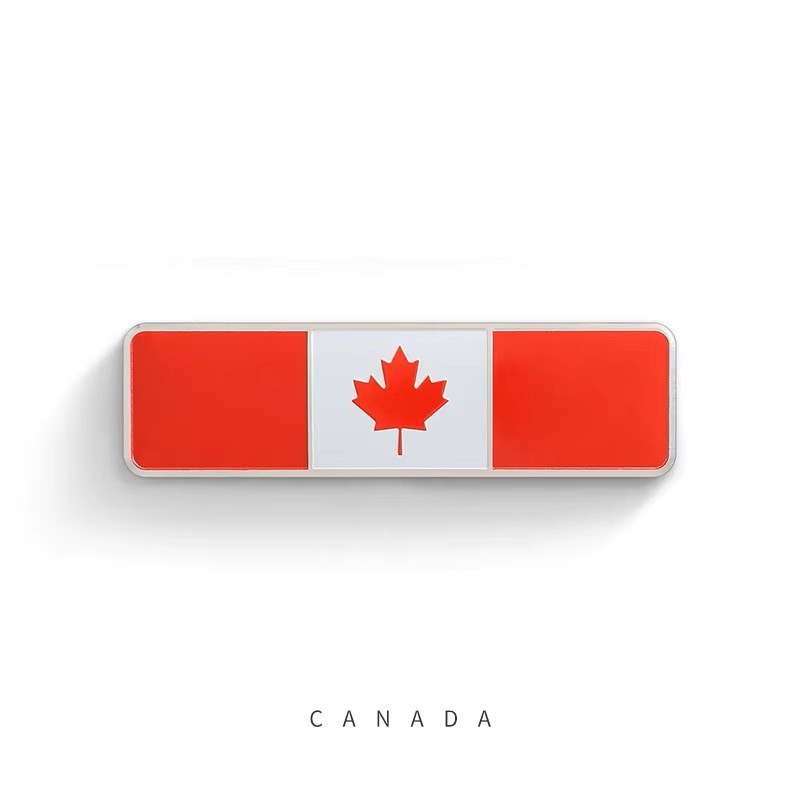 CANADA CANADIAN FLAG 3D Metal Aluminum Emblem Decal Sticker Badge l’Unifolié