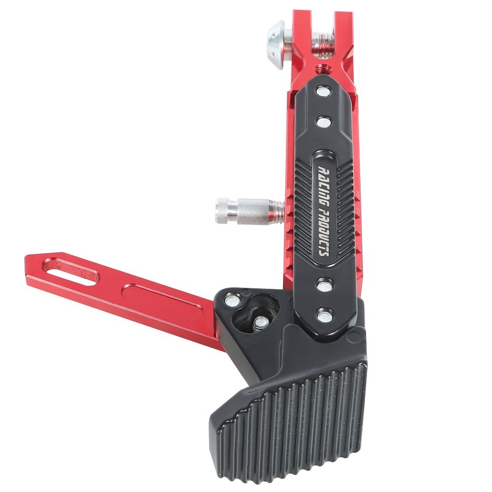 Red CNC Aluminum Alloy Kickstand Adjustable Motorcycle Foot Side Support Stand