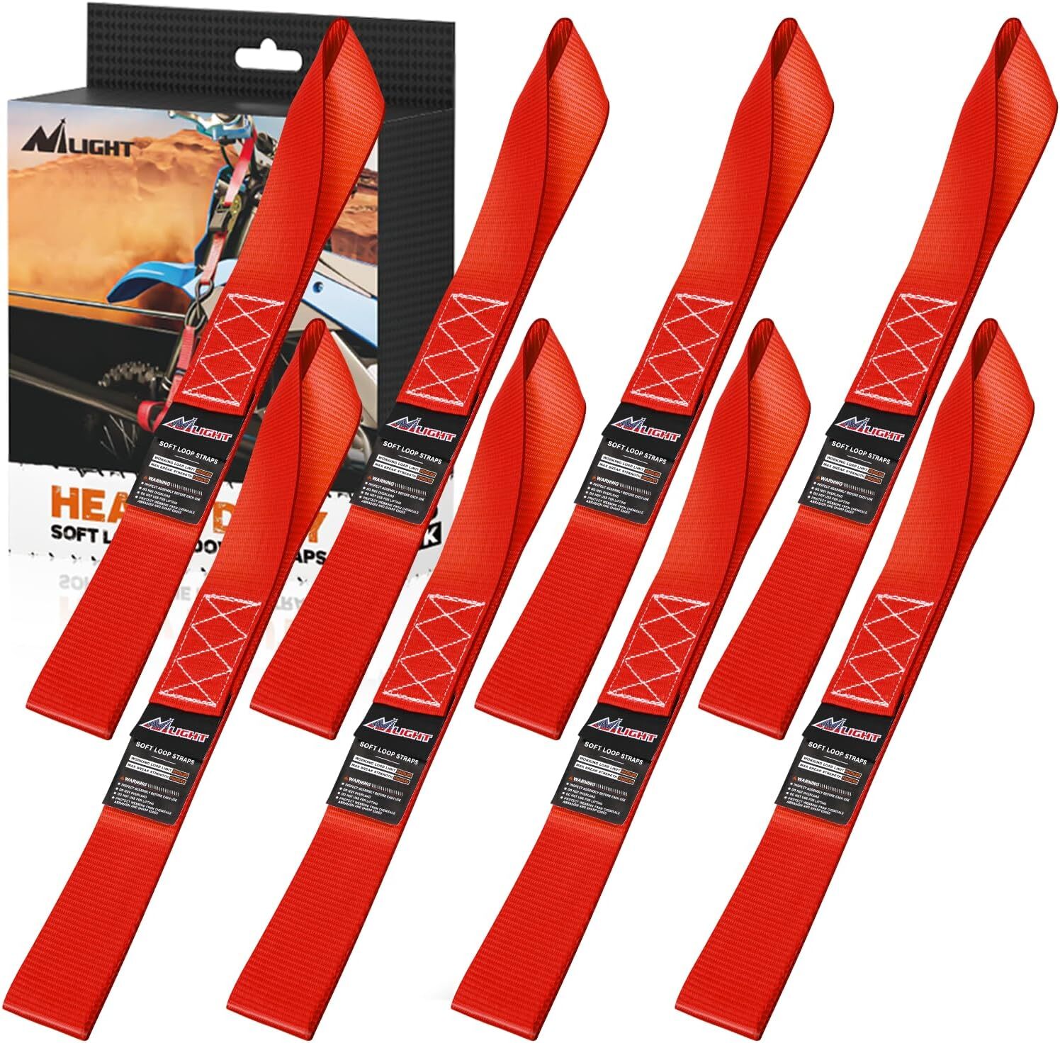 Nilight Soft Loop 1.7????17″ Motorcycle Tie Down Straps Orange Red Yellow Green