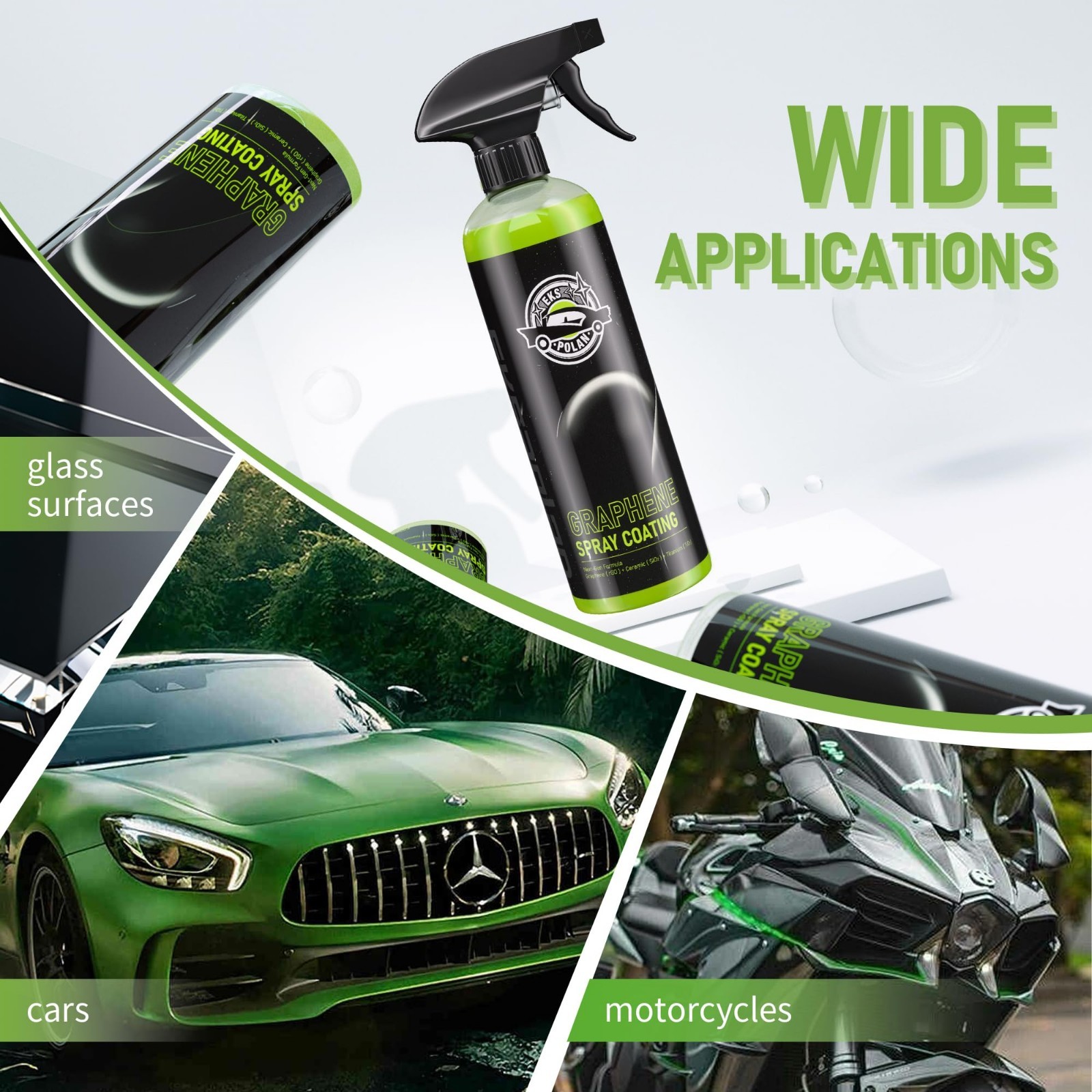 Graphene Ceramic Coating Spray – 3-in-1 UV Protection for Cars – Waterless Wash