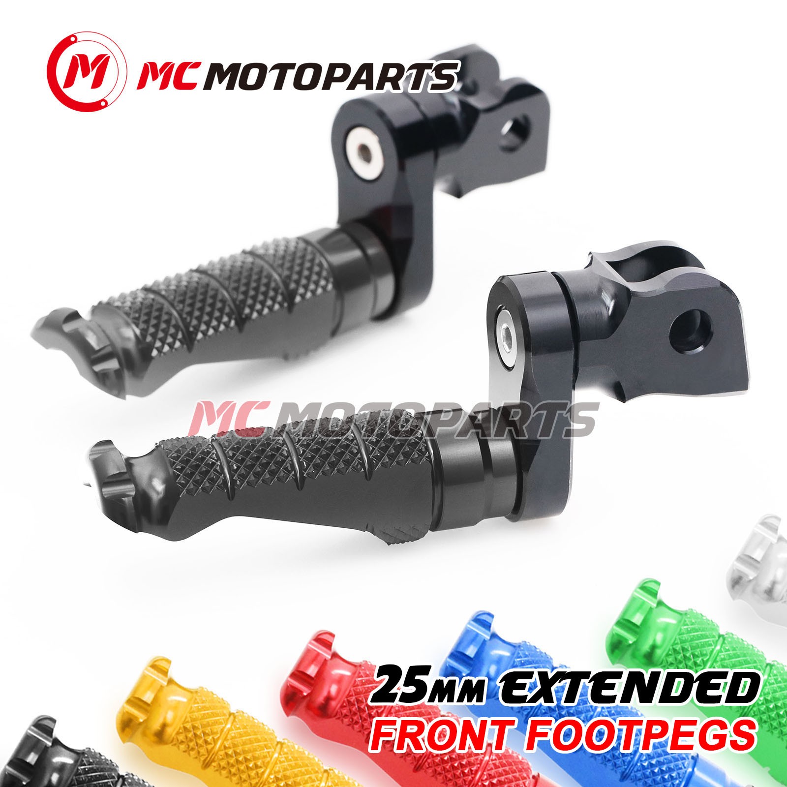 25mm Riser Black Front Footpegs R-FIGHT For Honda NC700 S/X 12 13 14 15 16