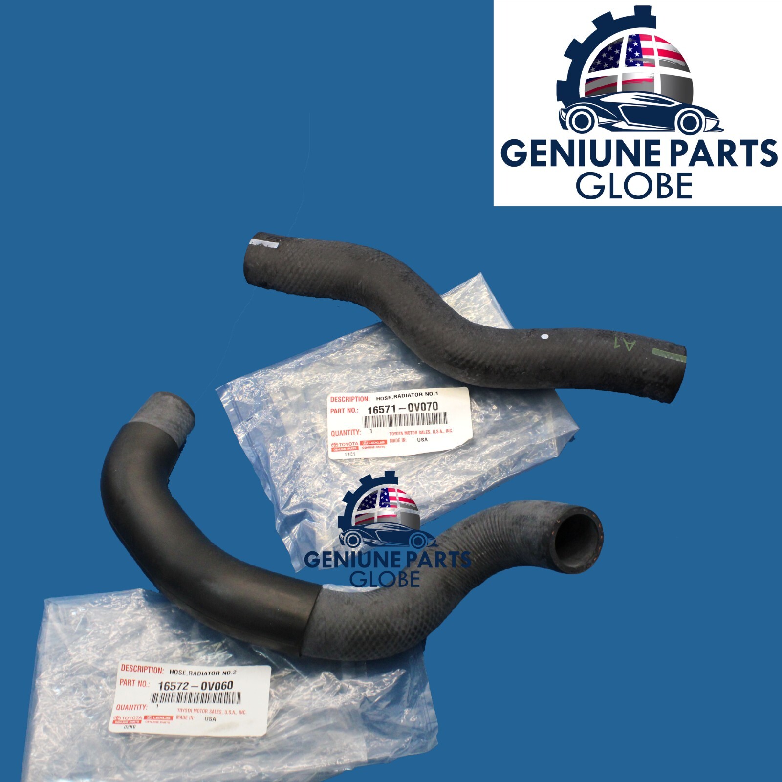 GENUINE OEM TOYOTA 12-17 CAMRY 2.5L 4CYL UPPER & LOWER RADIATOR COOLANT HOSE SET
