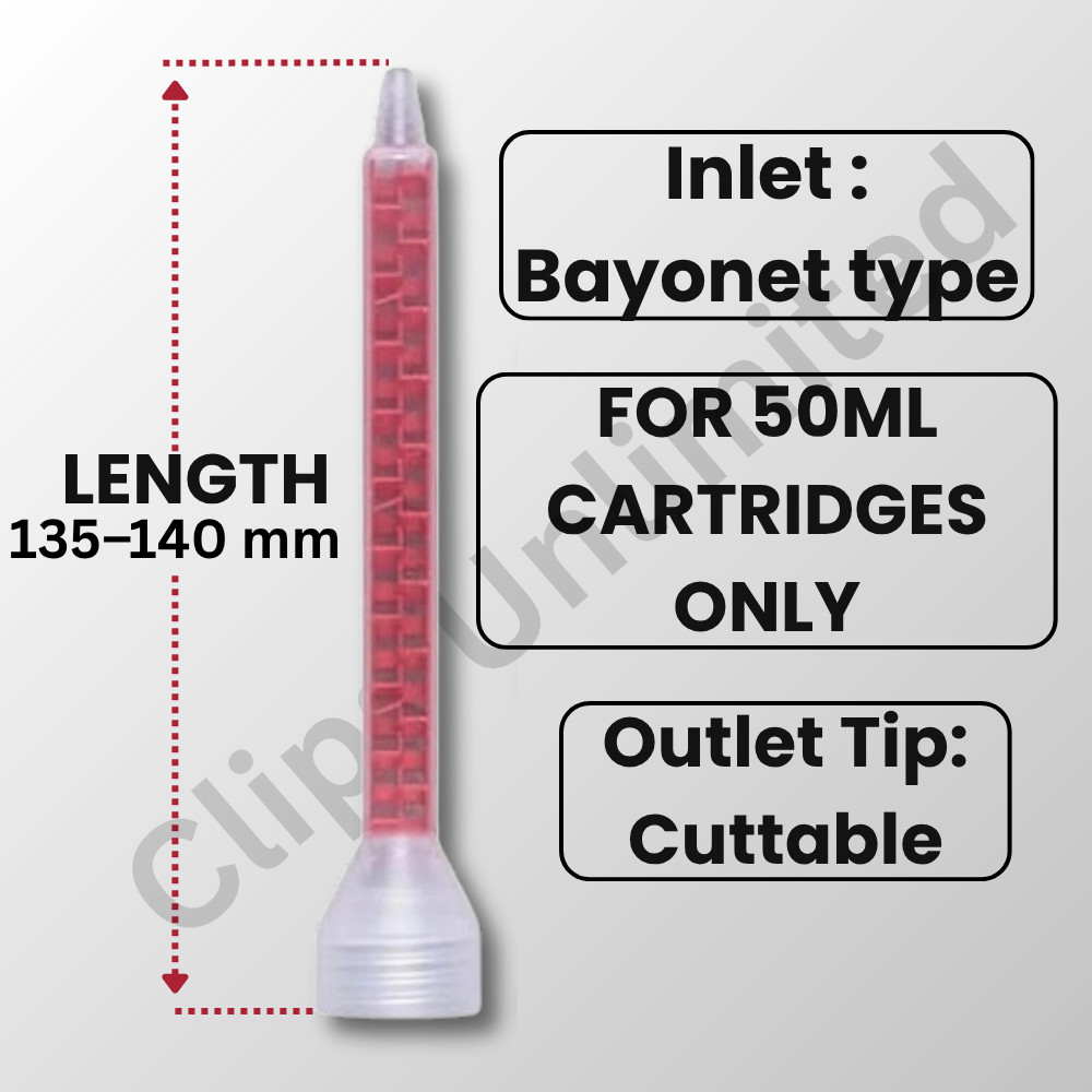50Pcs Red Mixing Nozzle Adhesive Tips Plastic Static For SEM 7oz 10oz Cartridge