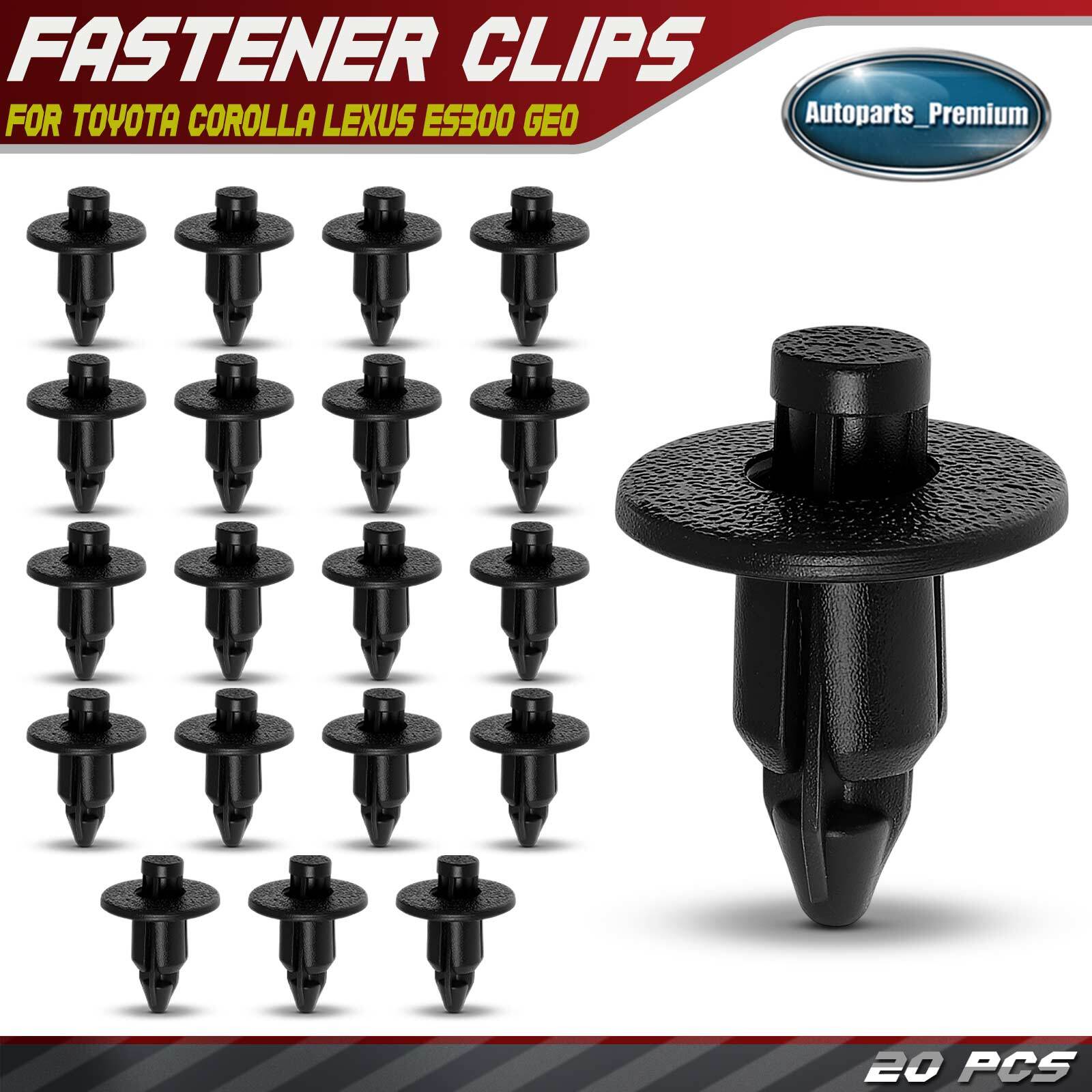 20Pcs 6.3mm Nylon Door Trim Retainer Clip Push-Type for Toyota Corolla Lexus Geo