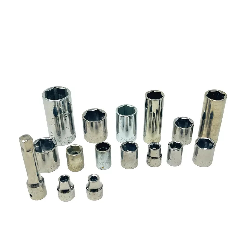 16 Pcs Craftsman 5/16 7/8 5/8 7/16 9/16 15/16 11/16 in, Socket Set, Made in USA