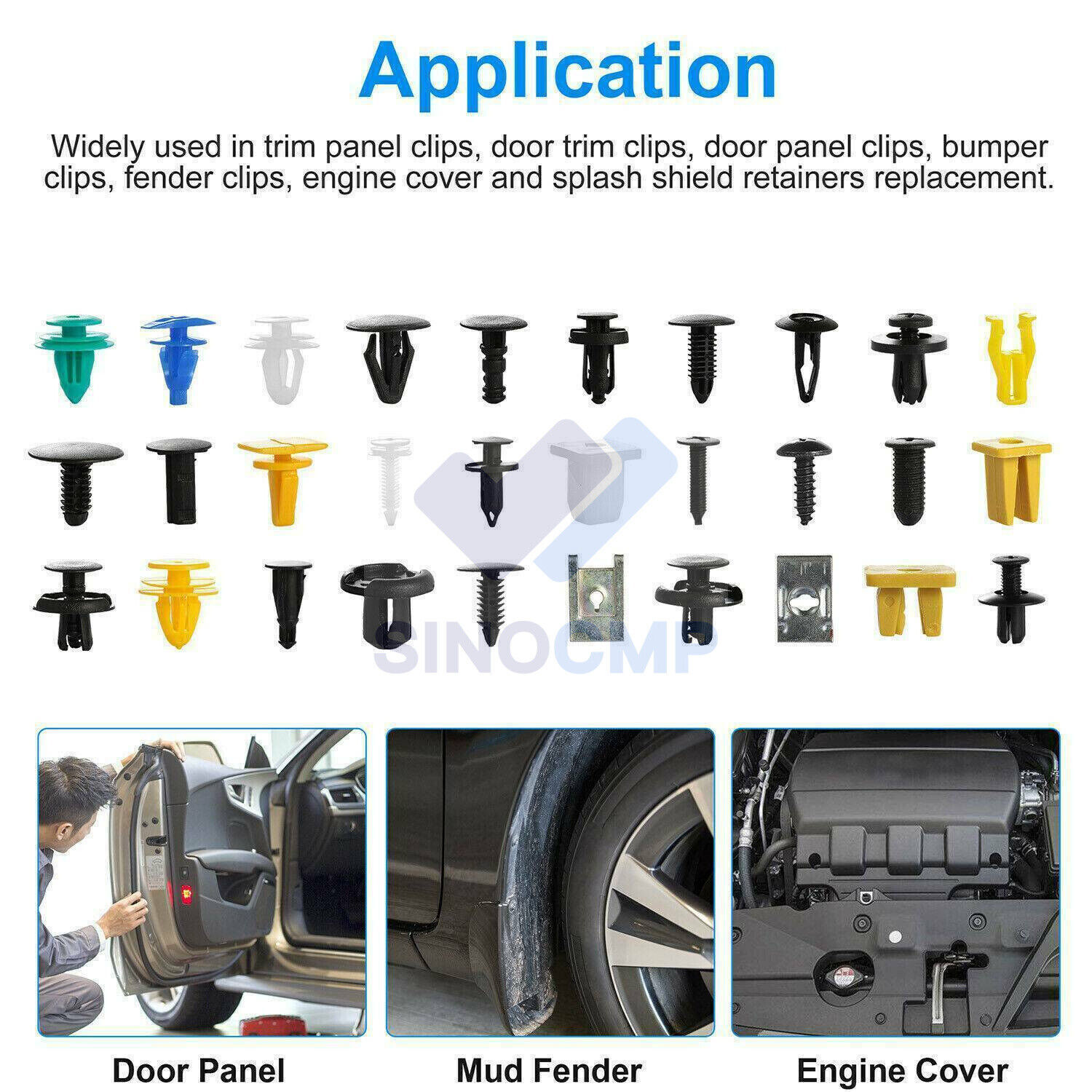 500Pcs Plastic Car Body Push Pin Rivet Fasteners Trim Moulding Clips Screw Mixed