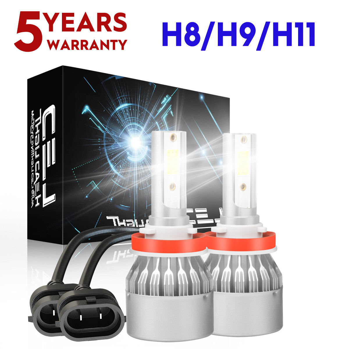 2PC H11 COB LED Headlight Low Beam Bulbs Kit Super Bright White
