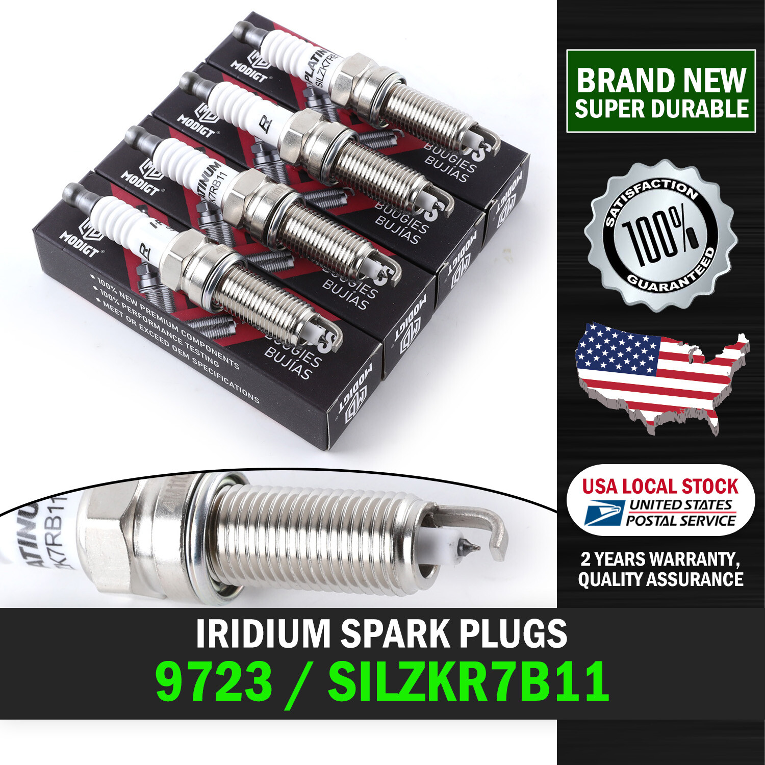 Set of 4 Premium 9723/ SILZKR7B11 Iridium Spark Plugs Kit – New And High Quality