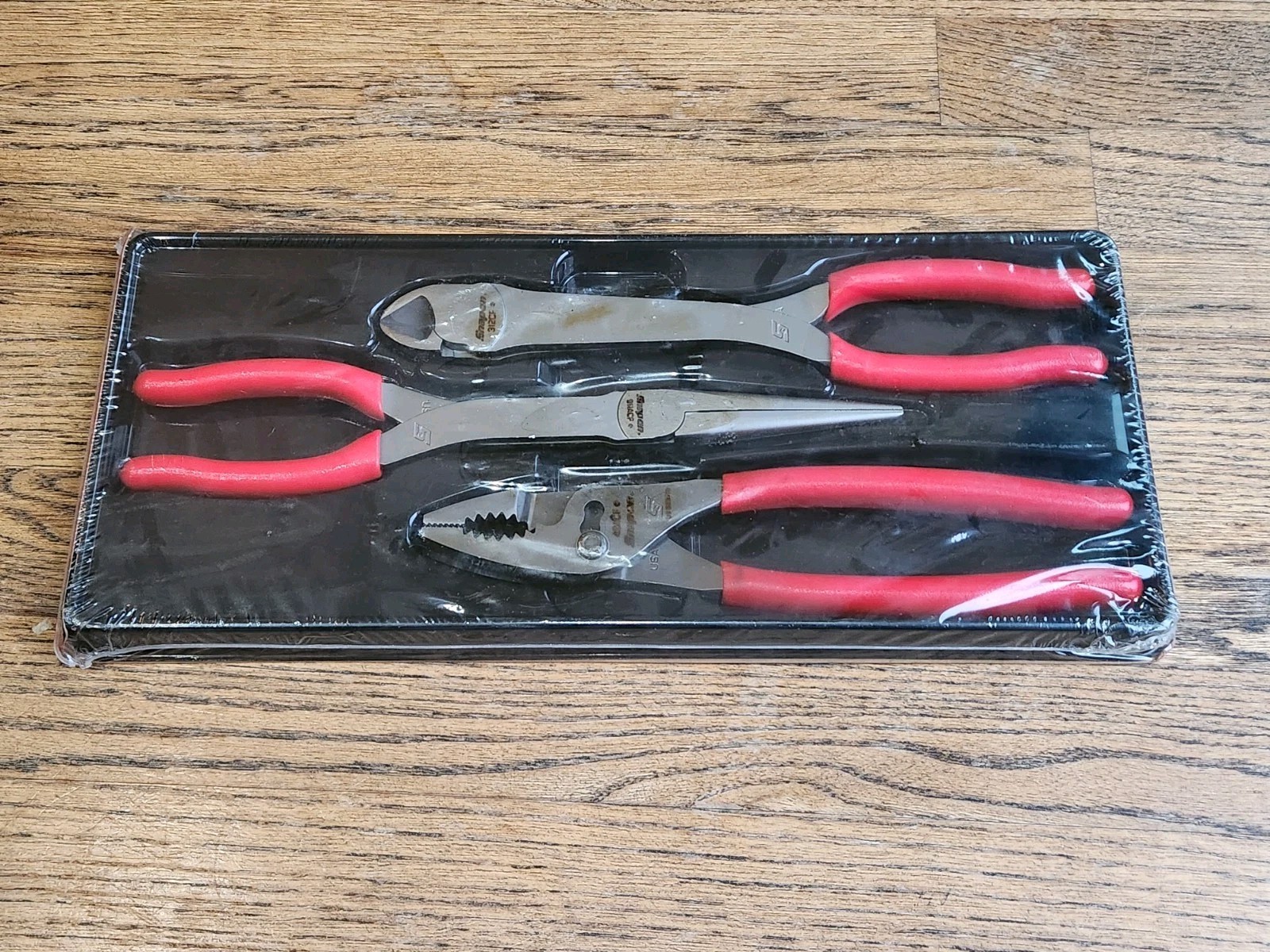 New Snap-on 3pc Heavy Duty Pliers Set PL330ACF Red Grip 312CF 49ACF 911CF