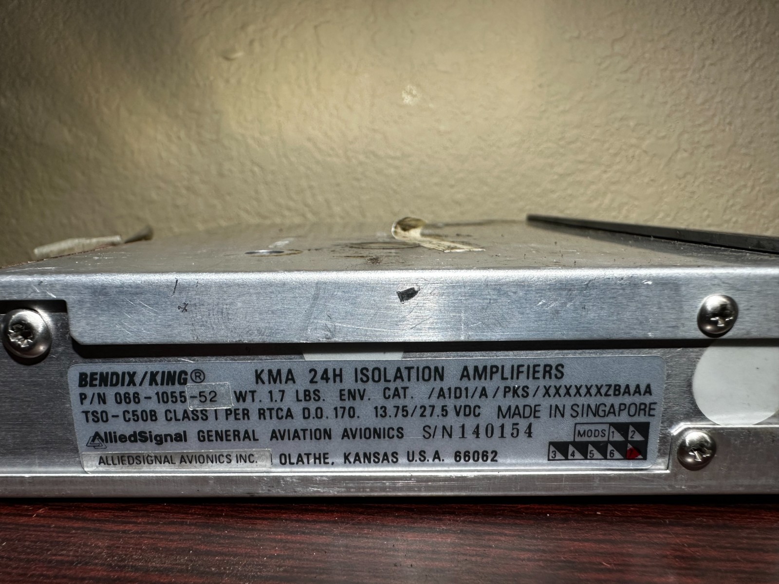 King KMA 24H TSO audio panel P/N 066-1055-52 guaranteed 30 days