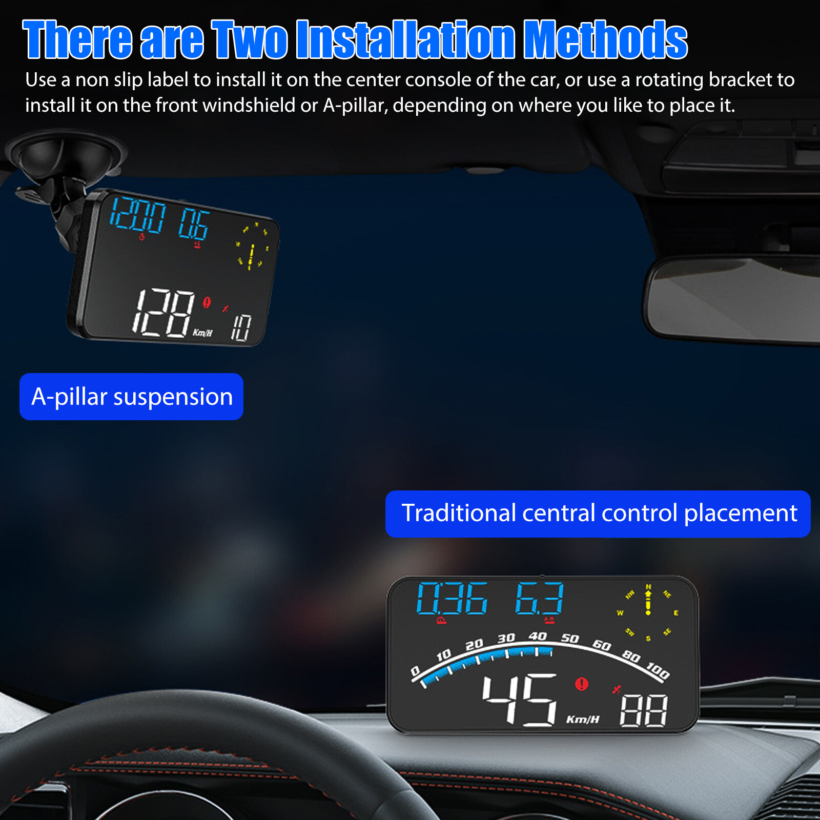GPS Digital Speedometer Car Truck Motorcycle Head Up Display Odometer HUD MPH