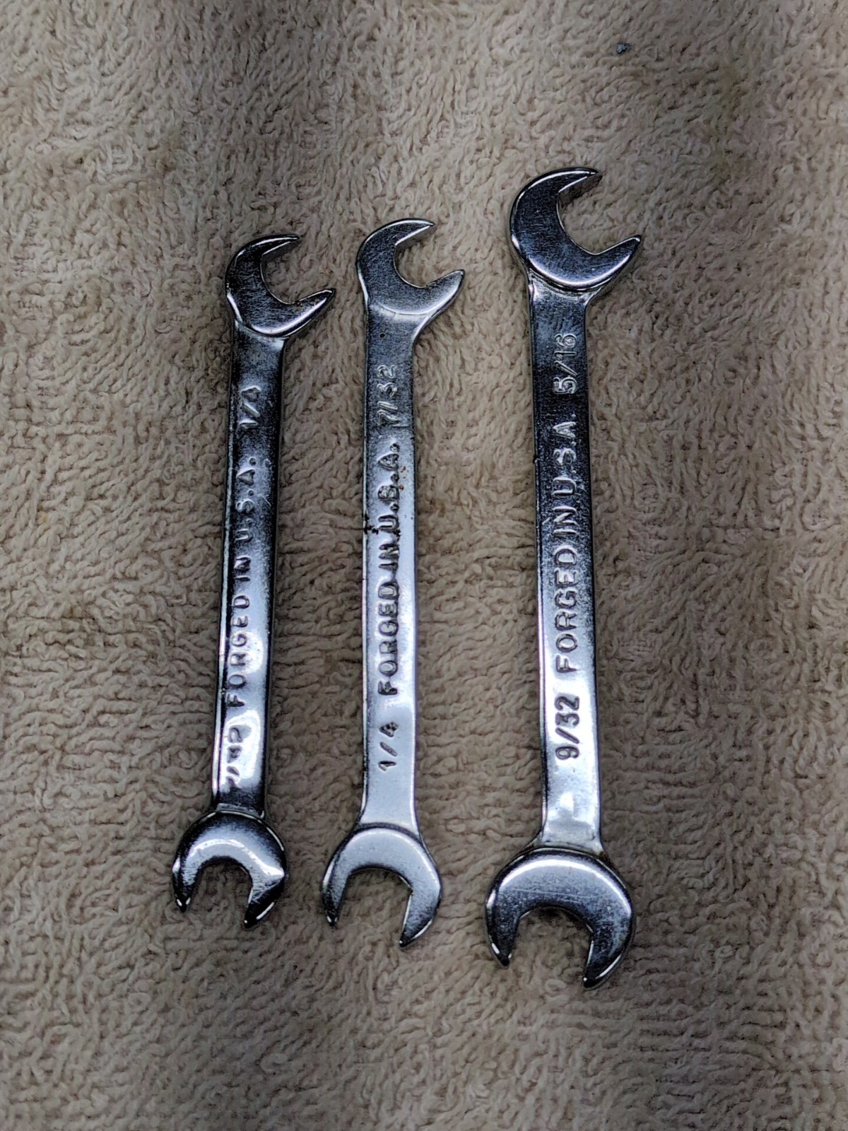 Indestro Super SAE 4 Way Angle Open End Ignition Wrench Set No. 888 Vtg USA