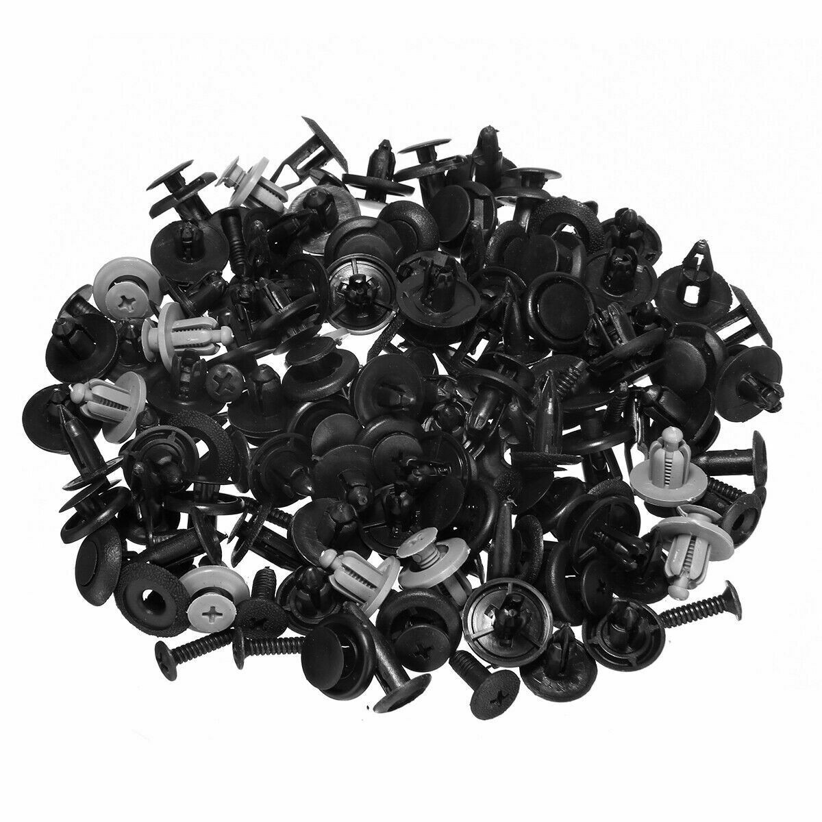 100x Trunk Screw Rivets Set Car Bumper Fender Fits Auto Plastic Fastener Clips#