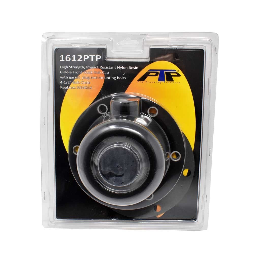 PTP 1612 High Strength Nylon Resin Steer Axle Hub Cap, Replaces 343-4024