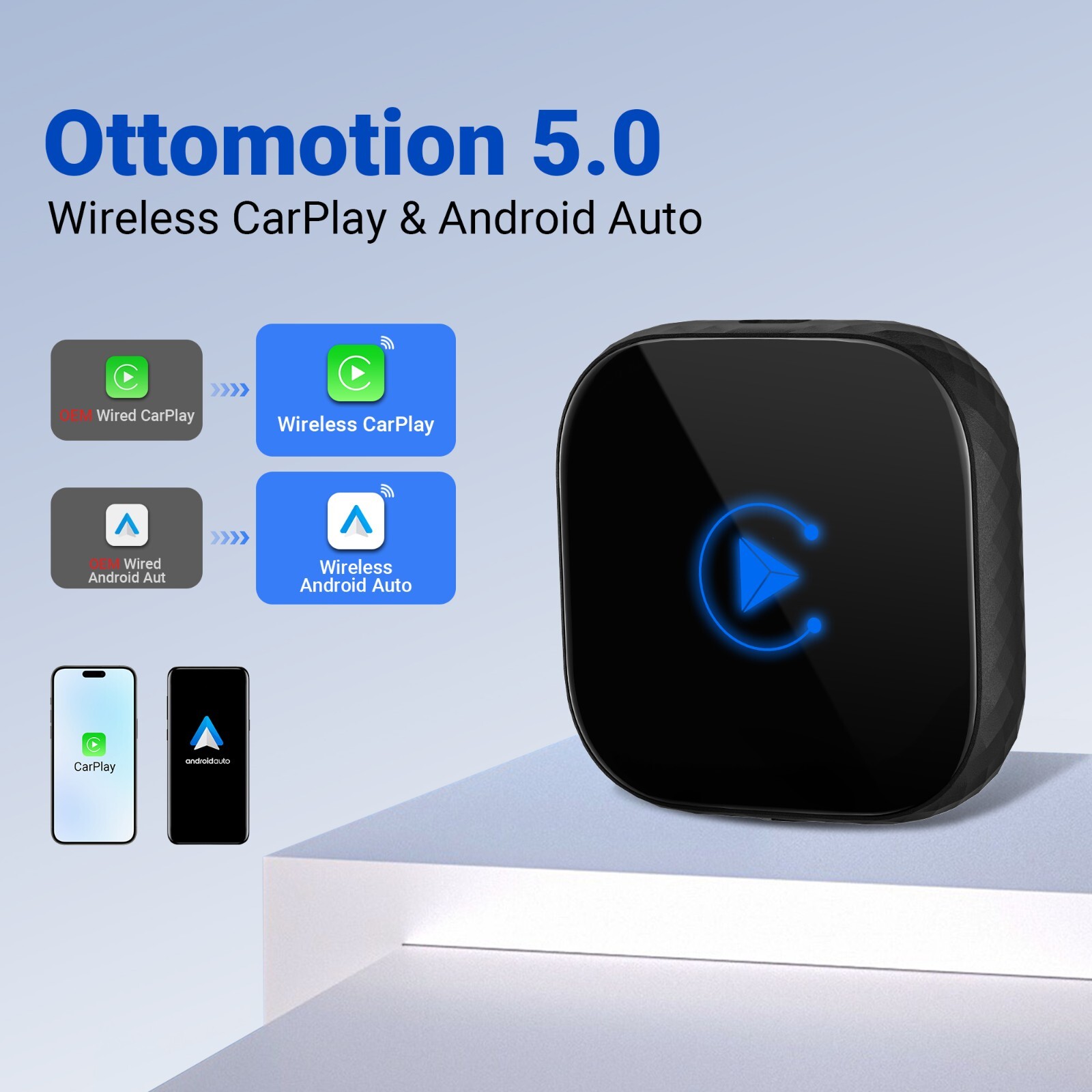 2-in-1 Wireless Carplay Android Auto Wireless Adapter & Carplay Wireless Adapter