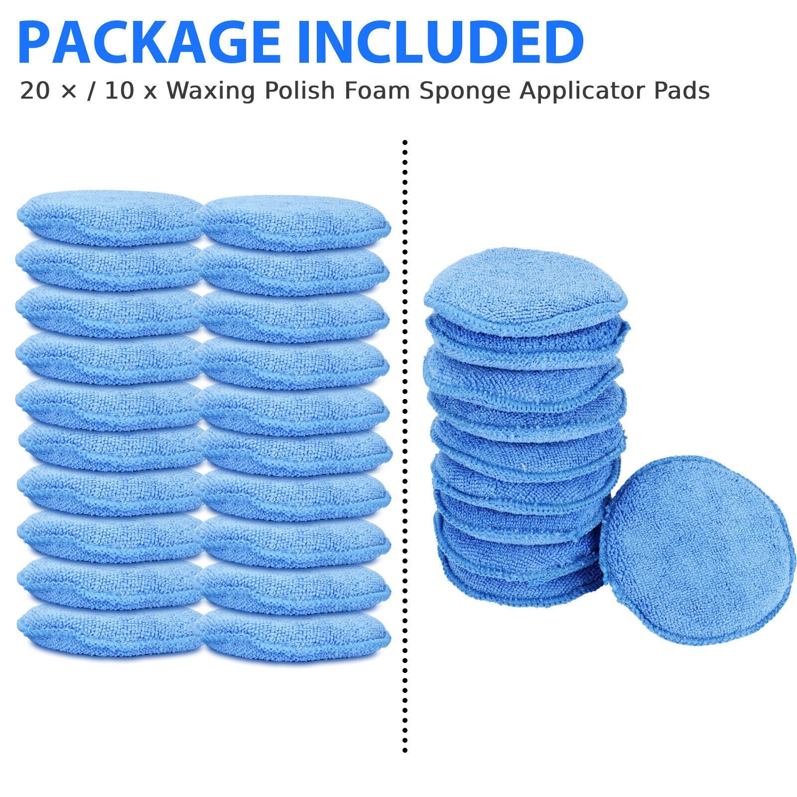 20/10x 5″ Microfiber Foam Sponge Applicator Pads Car Buffing Polish Wax Cleaner