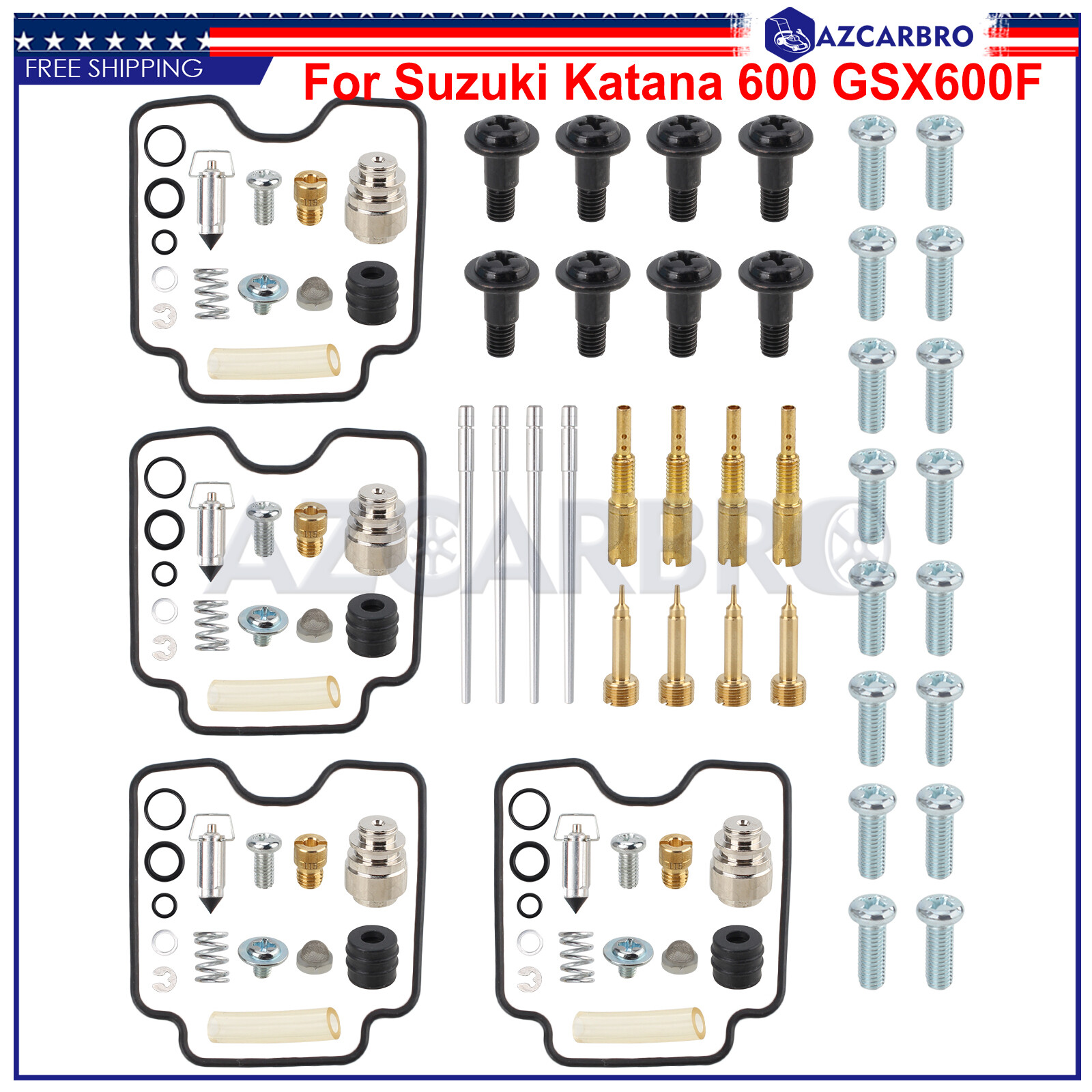 4 Set Carburetor Rebuild Kit New Fits For Suzuki Katana 600 GSX600F 1998-2006