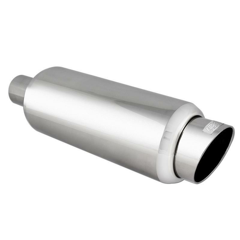 DC SPORTS UNIVERSAL STAINLESS SLANT TIP MUFFLER 2.25″ INLET / 3.25″ OUTLET