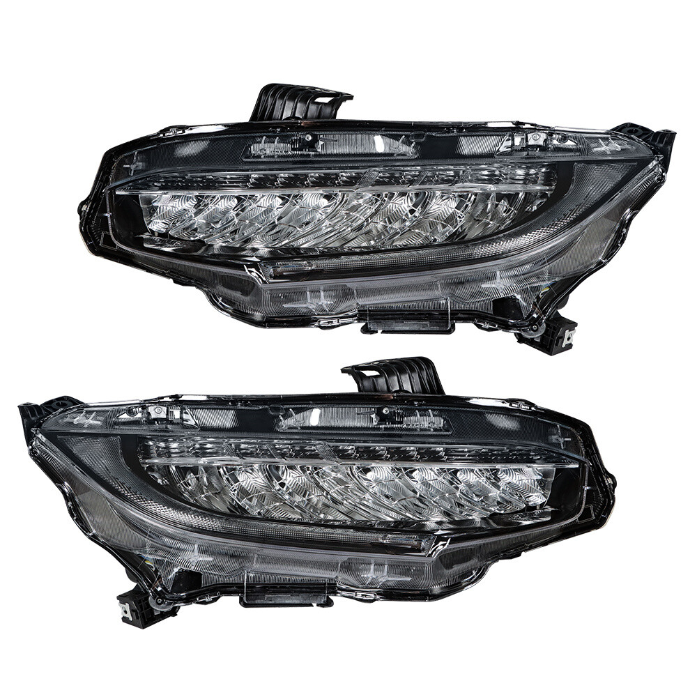 Labwork Right+Left Headlights For 2016-2021 Honda Civic Full LED DRL Clear Lens