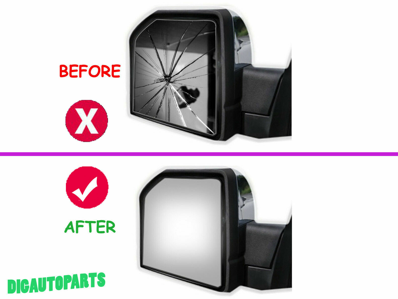 Mirror Glass For 96-01 Ford E150 E250 E350 Econoline Driver Left Side LH 2280