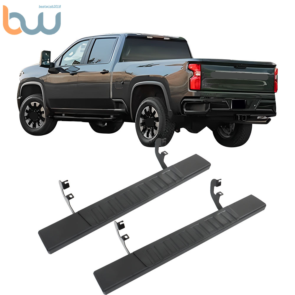 For Silverado/Sierra 19-24 Truck Running Board Side Step 6″ Black Power Coating