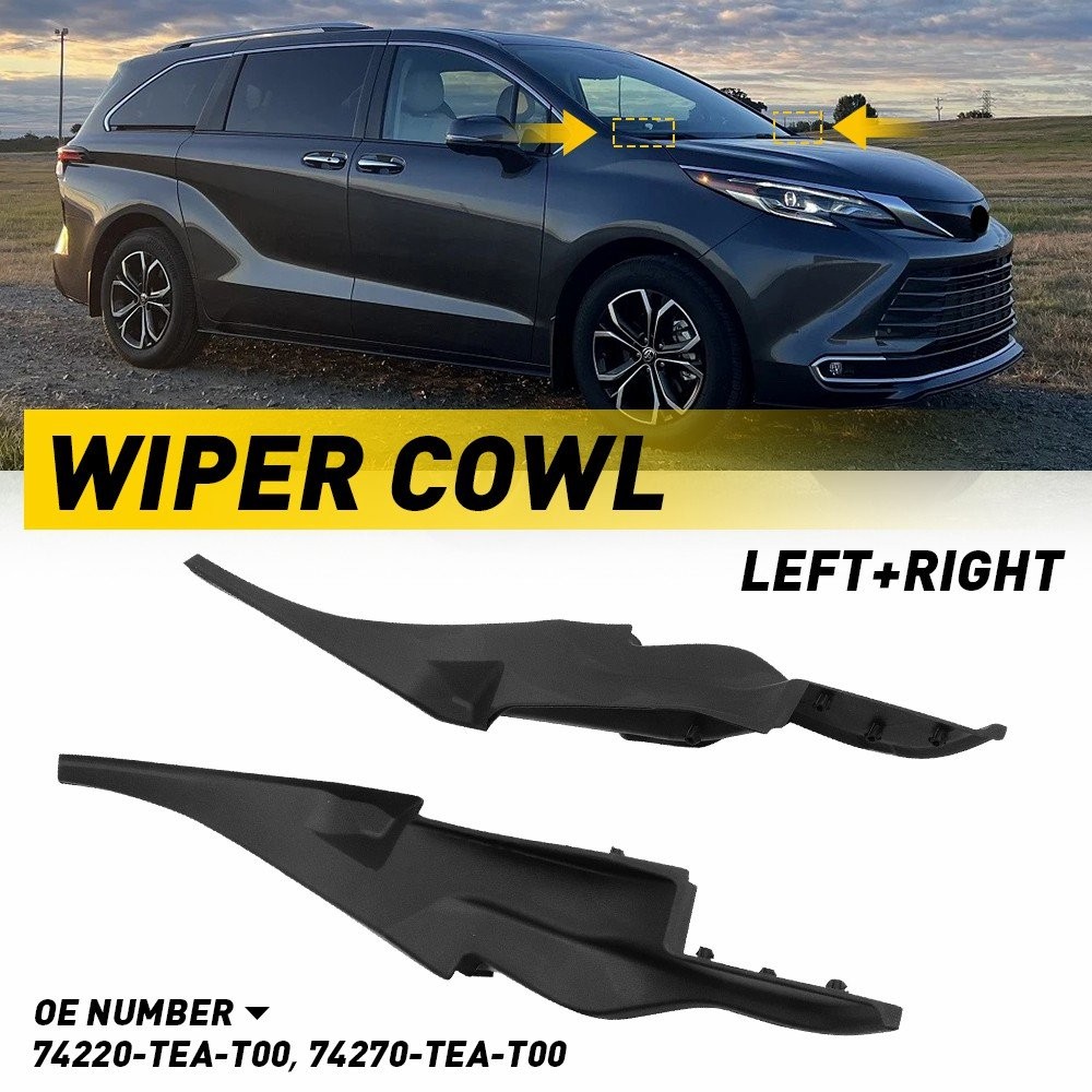 2Pcs Windshield Cowl Cover For Honda Civic 16-2020 Front Wiper Motor Cowl Panel