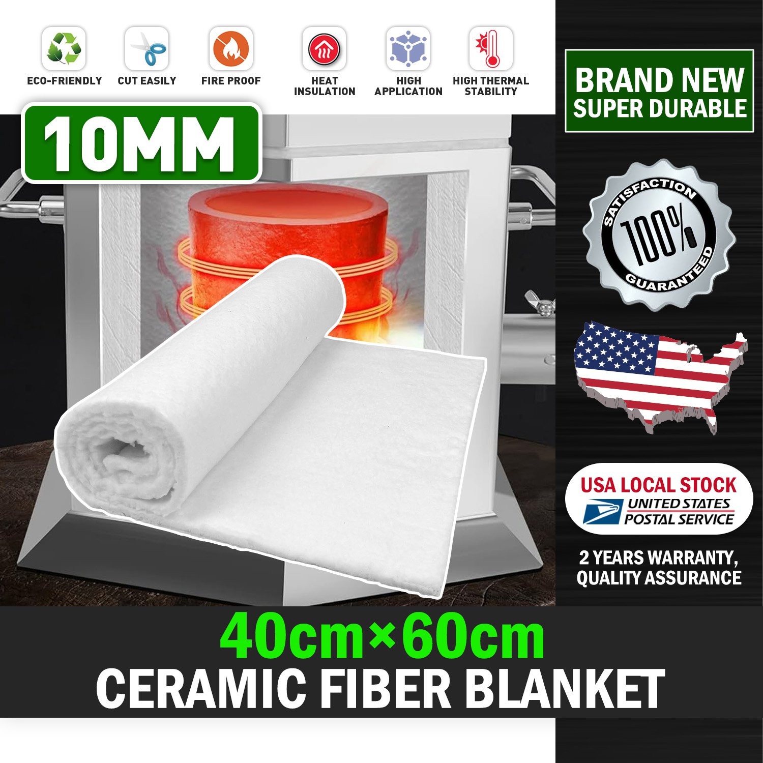Ceramic Fiber Blanket Heat Resistant Mat 24″x16″ for Automotive Fast US Shipping