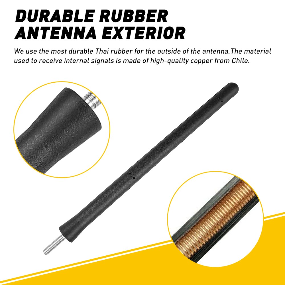 6.75″ Antenna Mast w/Screws Black Fit For Trunk,Suv,Pickup,Etc. Plastic+copper