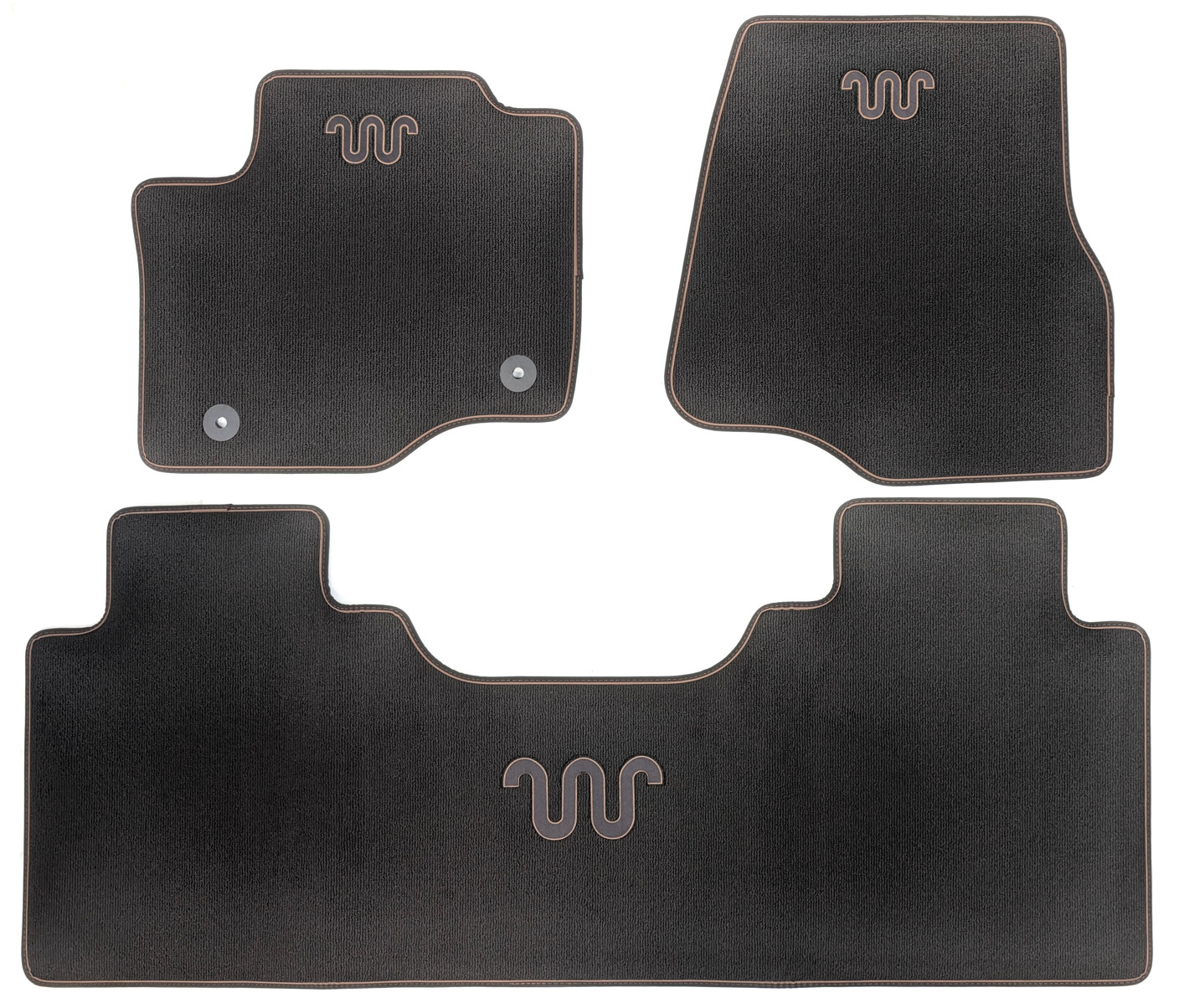 OEM NEW 17-25 Ford Super Duty Brown Carpet Floor Mats King Ranch Running W Logo