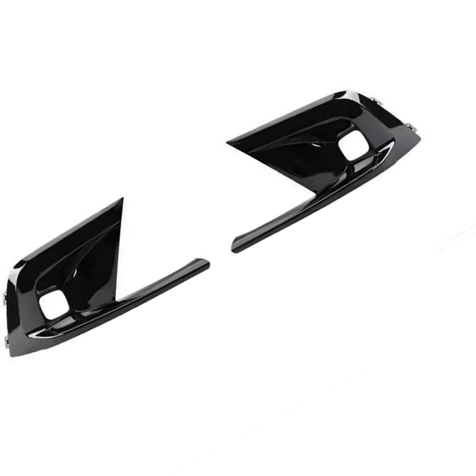 1Pair Gloss Black Front Bumper Fog Light Cover Trim For Honda Civic 11th 2022-24