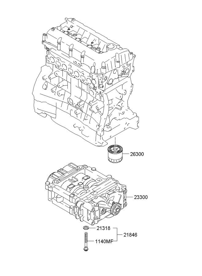 Engine Oil Pump Balance Shaft Oem 23300-2G200 for Hyundai Sonata