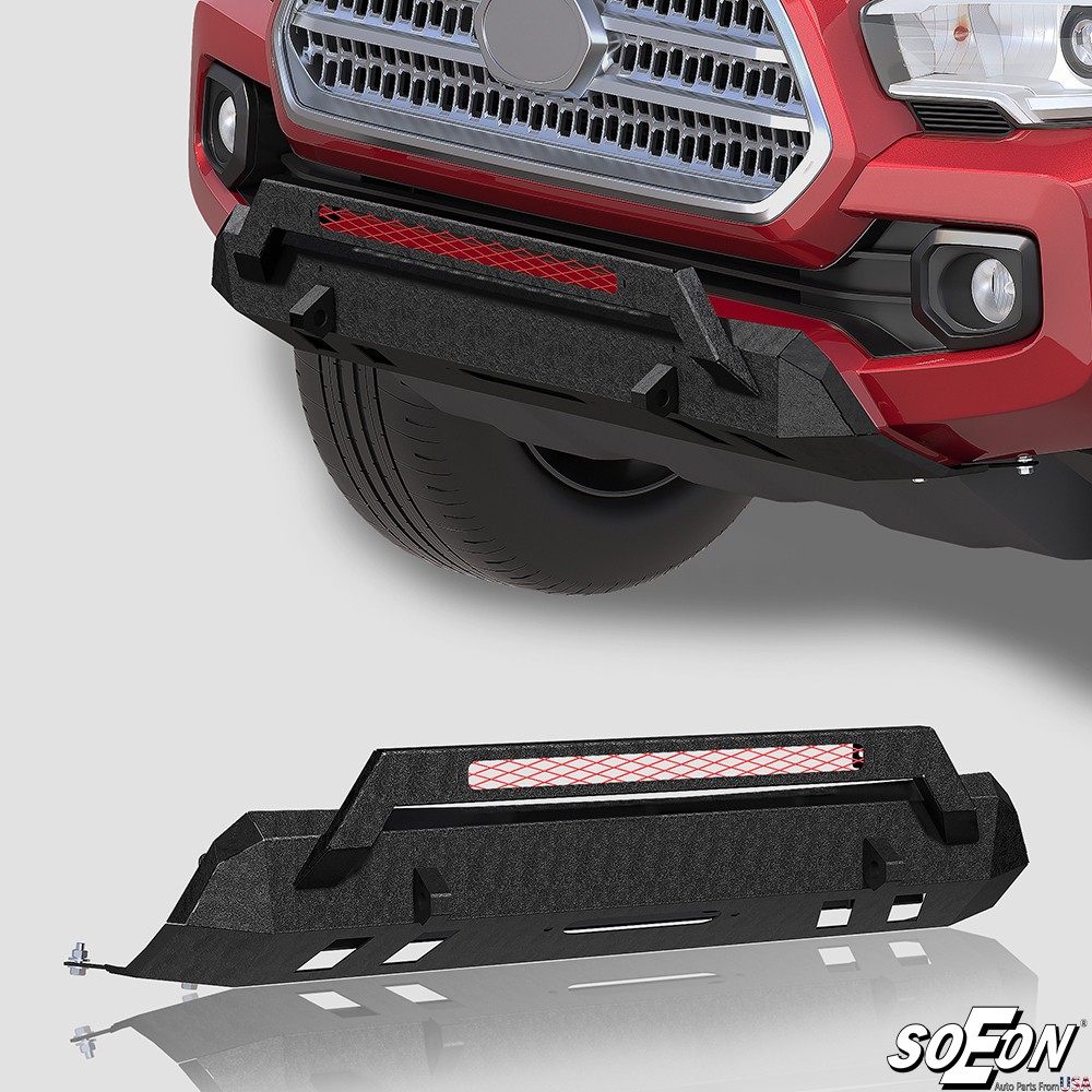 Steel Front Stubby Bumper Guard For 2016-2023 Toyota Tacoma With / Winch Plate