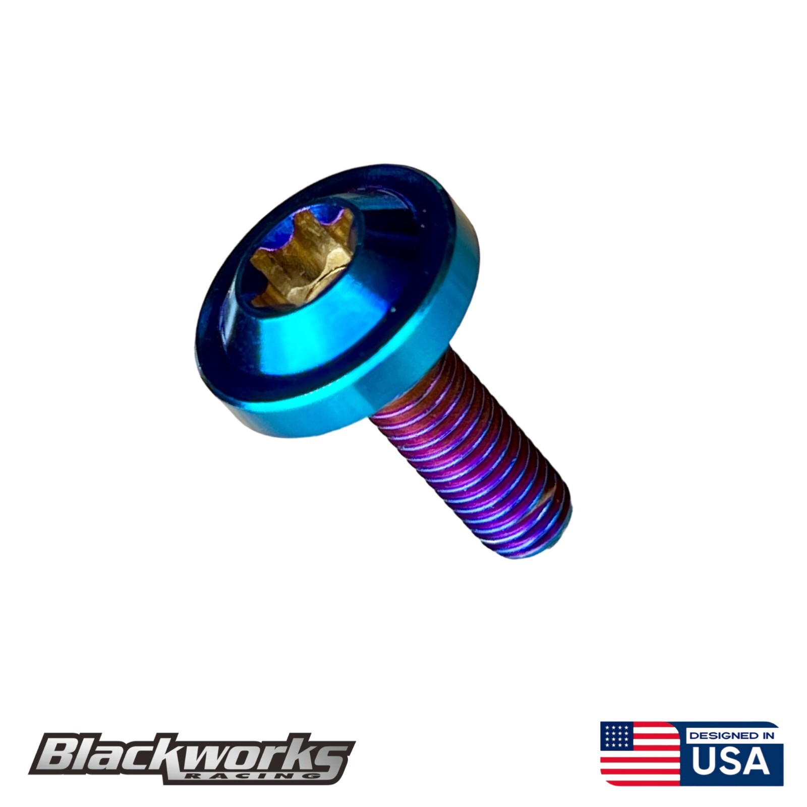 2 TITANIUM BURNT LICENSE PLATE TAG ANTI THEFT SECURITY BOLTS TORX SCREWS M6X1.0