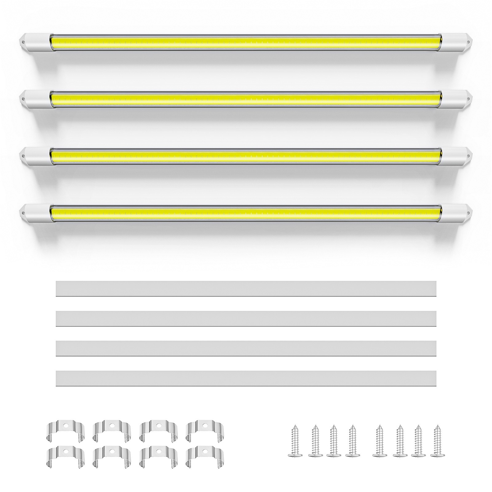 4Pcs 12V Interior LED Light Bar, COB Light Strip w/ON/Off Switch for Trailer Car