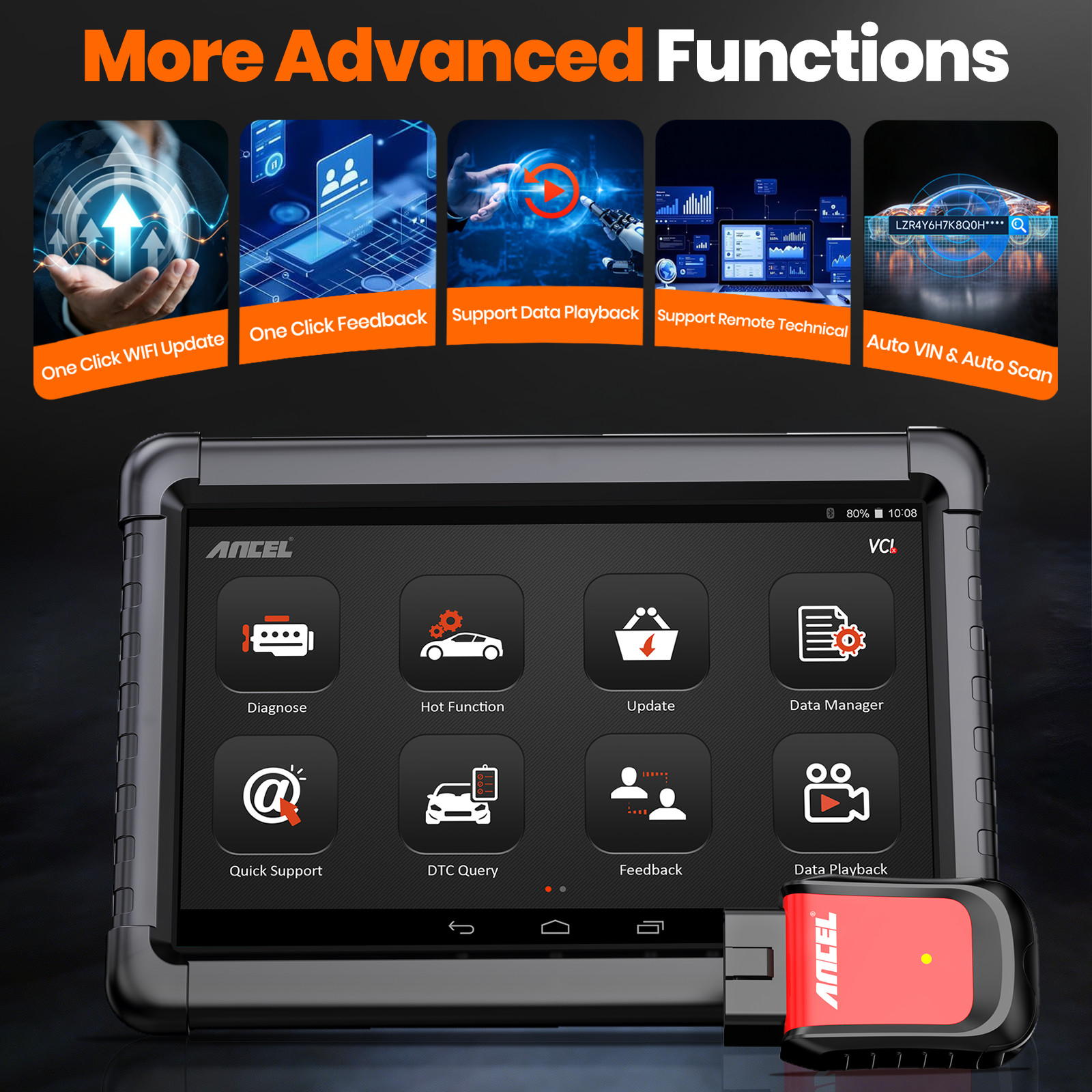 Automotive Bi-Directional Bluetooth OBD2 Scanner Diagnostic Scan Tool ECU Coding