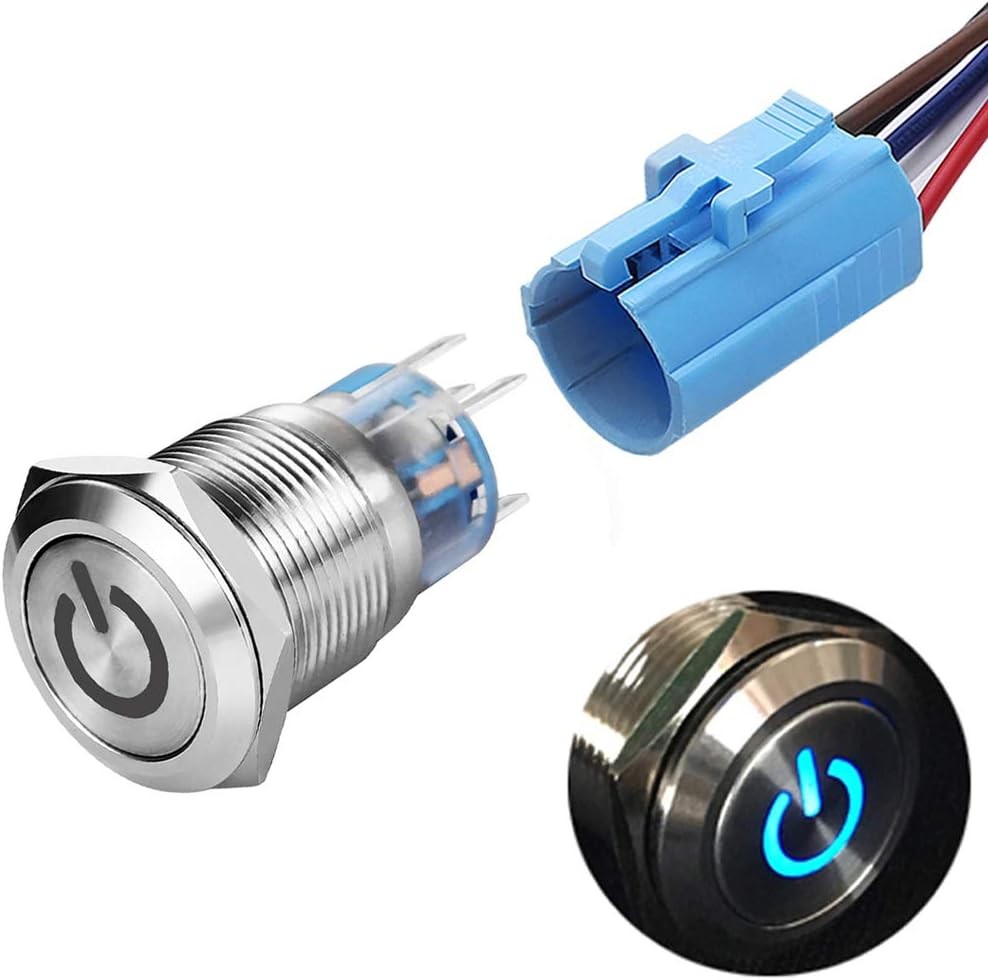 Latching Push Button Switch 19mm 3/4″ Waterproof Toggle 12V 48V DC