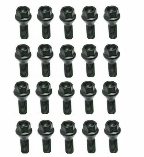 Set of 20 Lug Bolts Studs Black Made in Germany OEM 36136781150 for BMW
