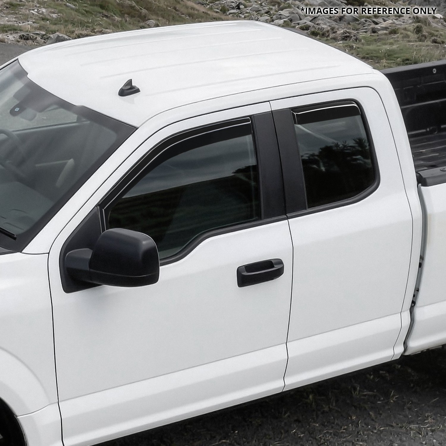 For 15-26 Ford F150 F250 F350 Super Cab Window Visor Sun Rain Guard Deflector