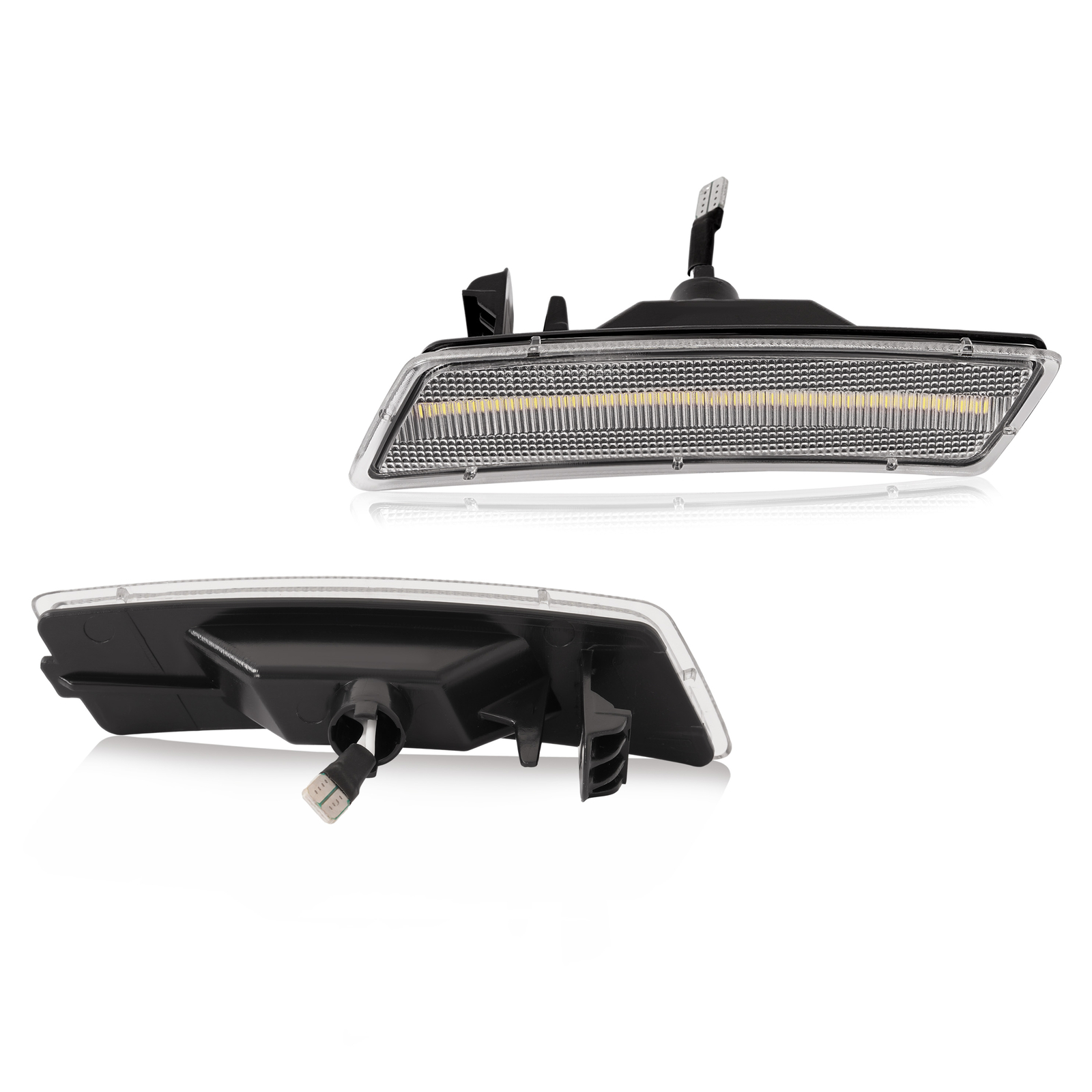 2PCS Front White LED Side Marker Lights For Volkswagen Tiguan 2024 Clear Lens