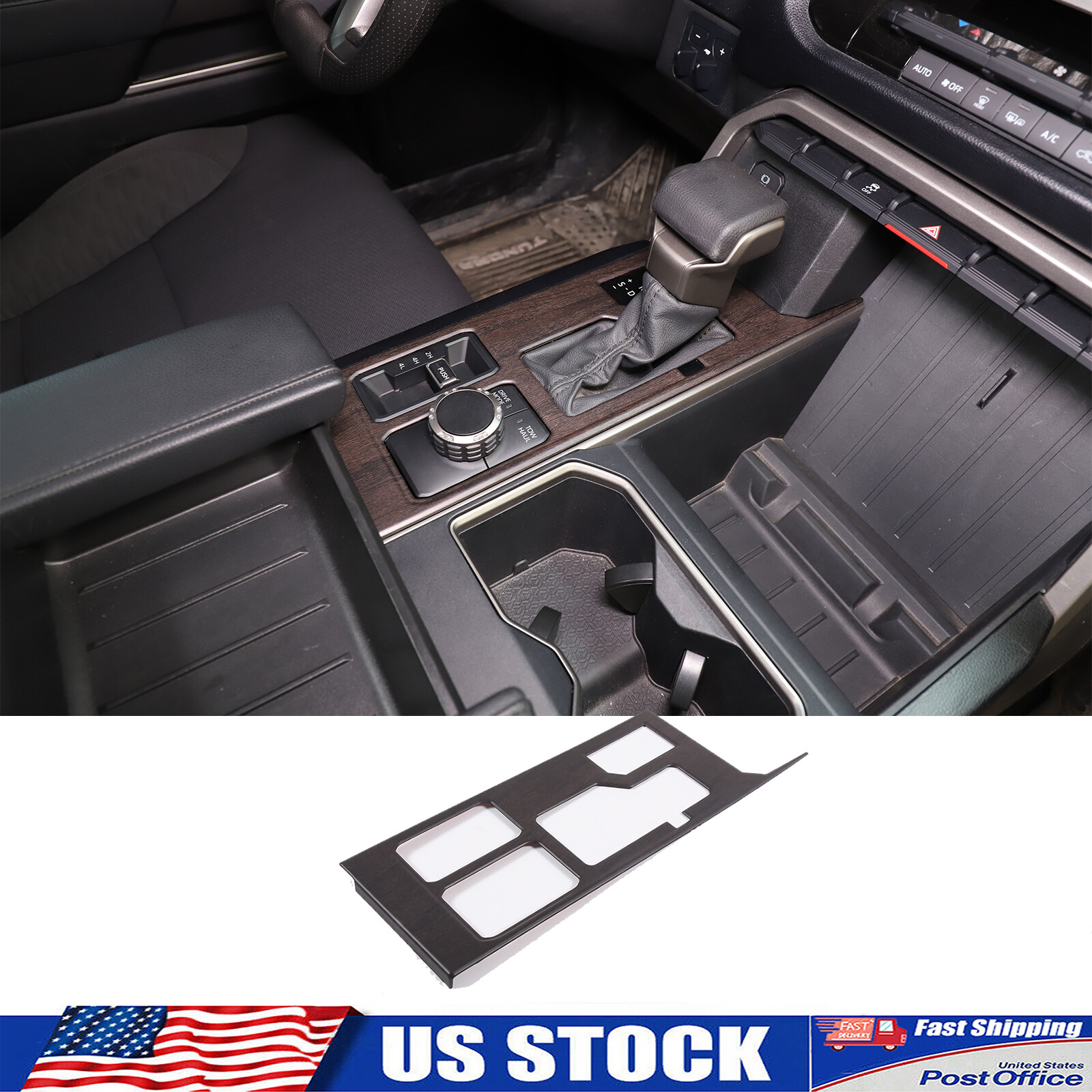 Oak Wood Grain Console Gear Shift Knob Panel Trim Cover Fits Tundra 2022-2024