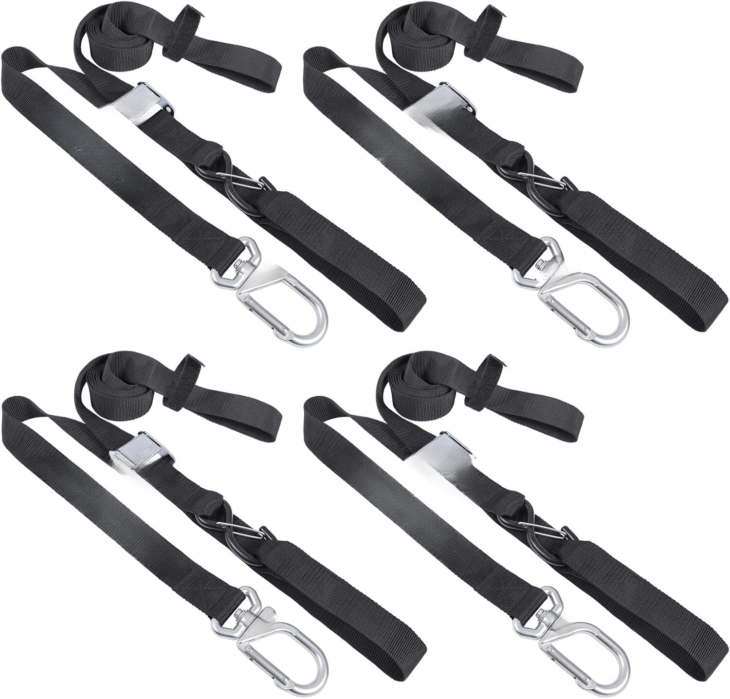 Motorcycle mounting strap 1.5″ x 8′ (with swivel carabiner hook), cam buckle