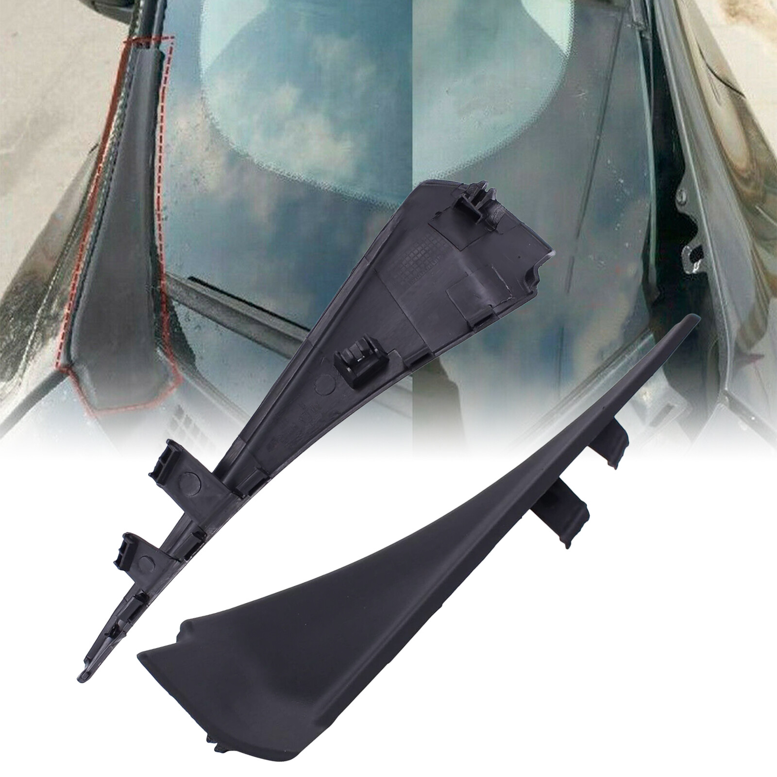 2x Front Wiper Side Cowl Extension Covers For Nissan Rogue 2014-2020 66895-4CL0A