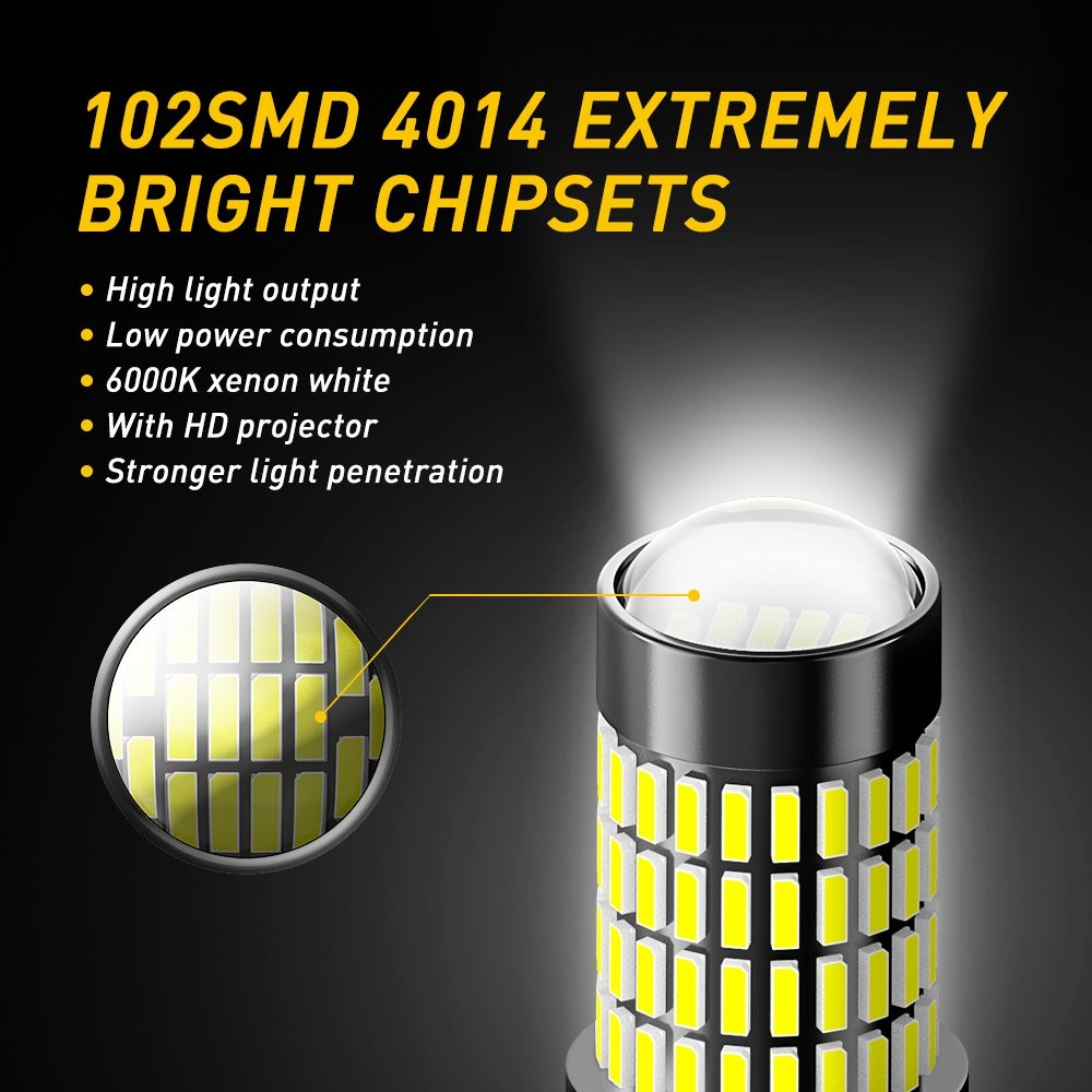 AUXITO 3157 LED Backup Reverse Light Bulbs DRL Bright 6000K White 102 Series