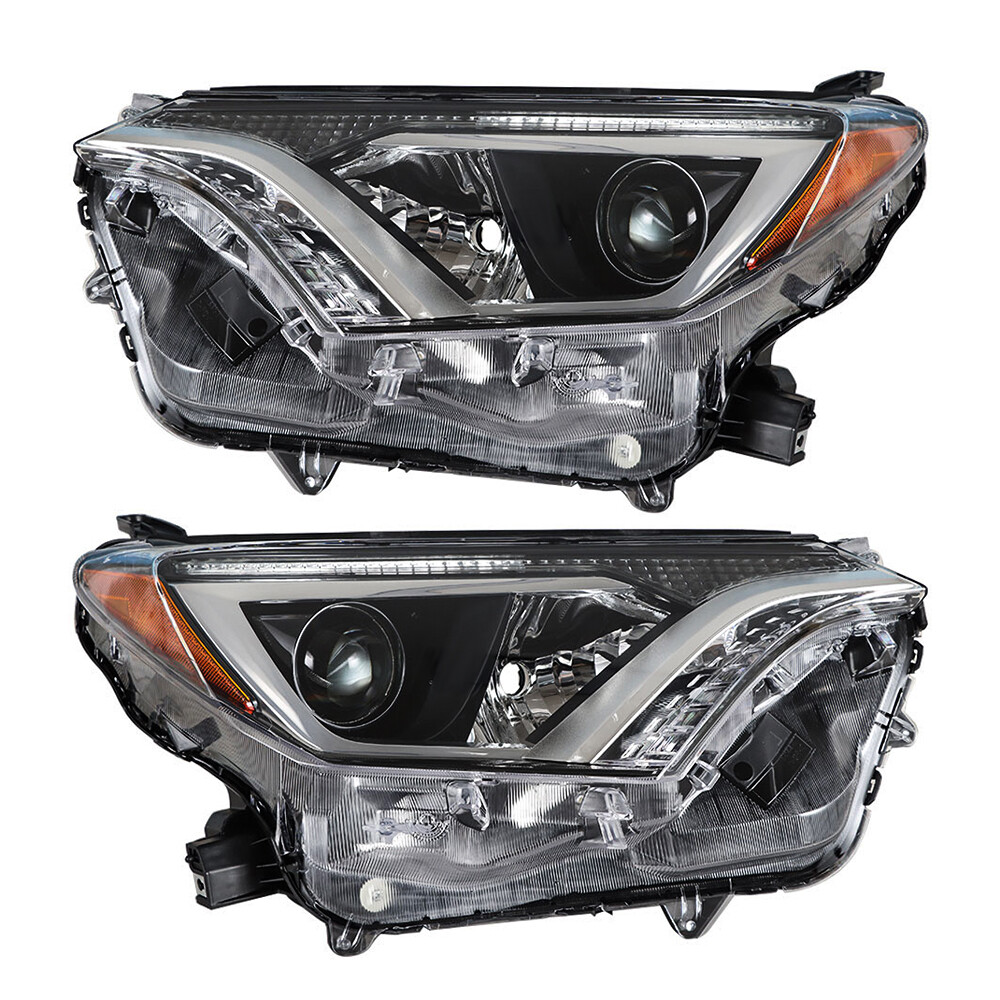 Labwork Left&Right Headlights For 2016-2018 Toyota Rav4 Halogen Tube Projector