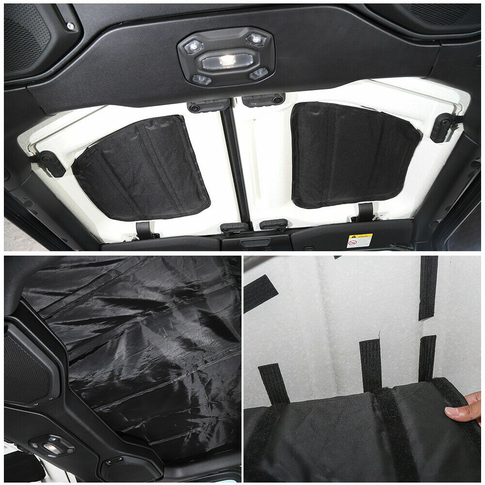 6* Headliner Roof Heat Insulation Sound Cotton For Jeep Wrangler JL 2018+ Black