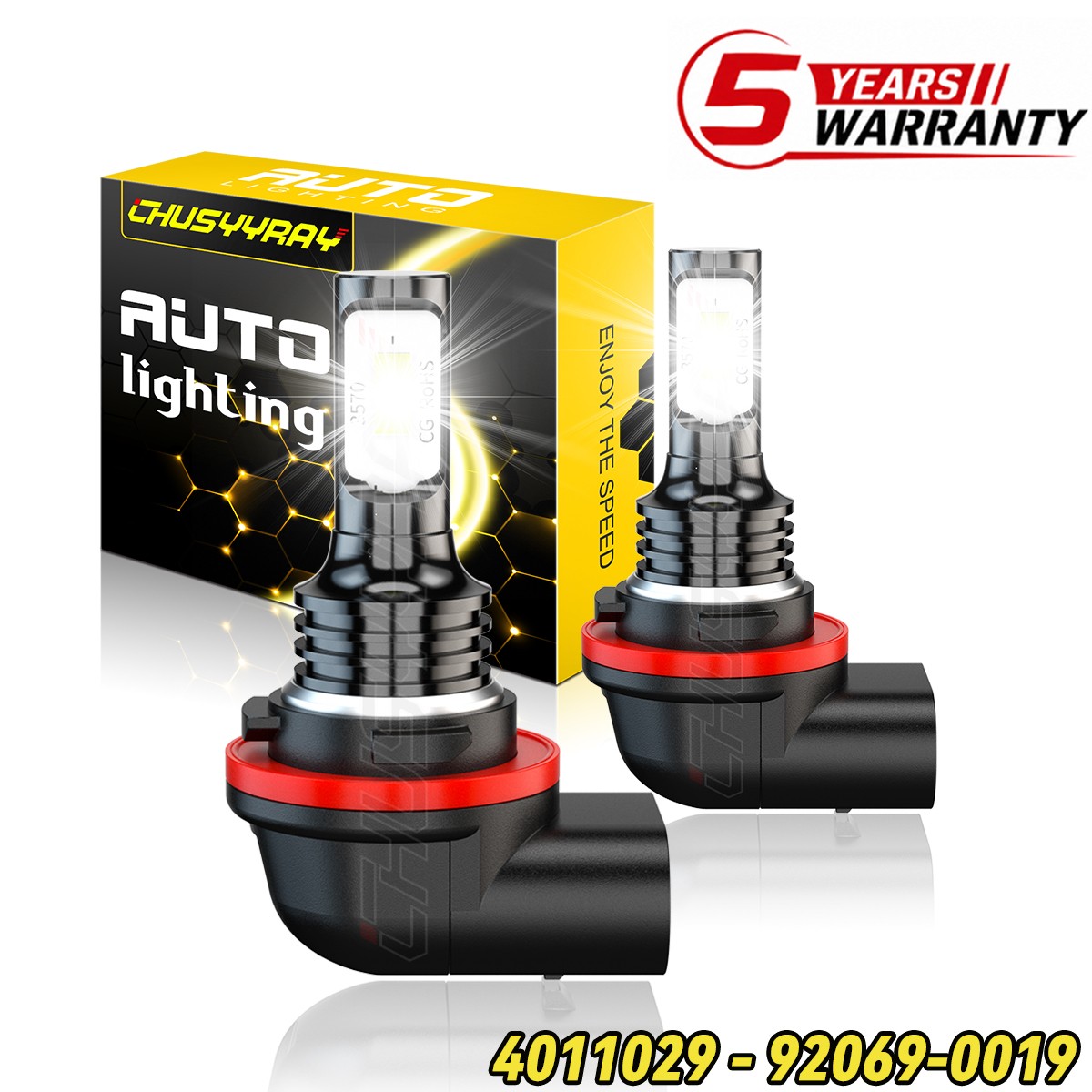 For Honda Foreman 500 2005-2017 3 prongs LED Headlight 6000K Bright Bulbs